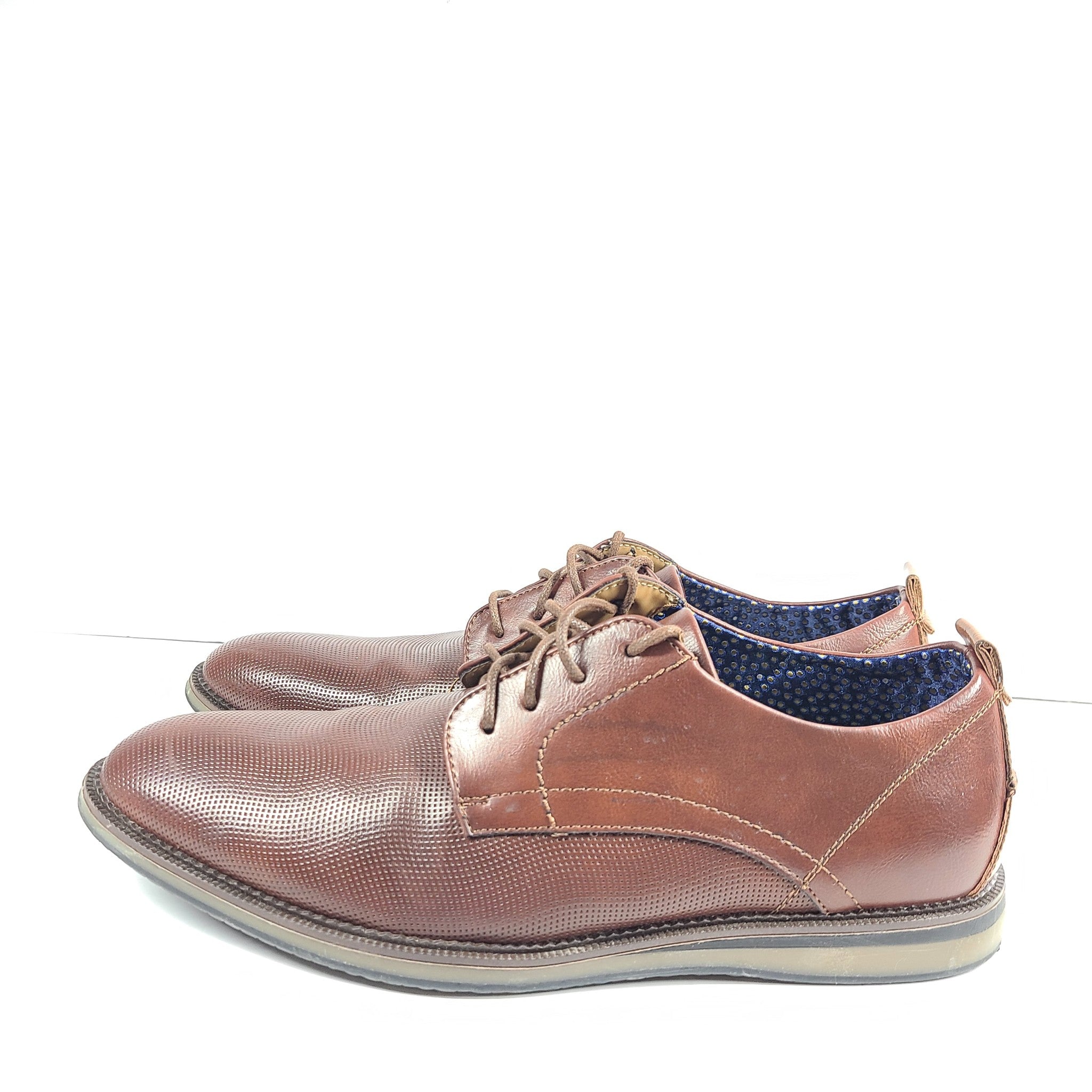 Steve Madden Men's Hamiss Oxford Dress Shoes Faux Leather Brown US10