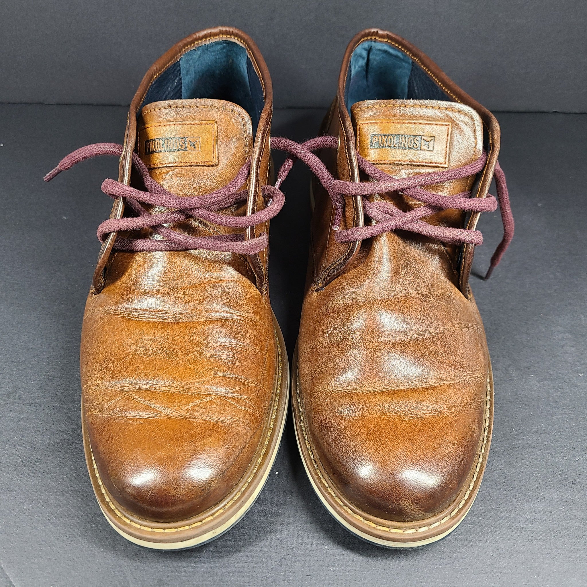Pikolinos Men's Berna Chukka Ankle Boots Brown Leather Sz 9 IT42
