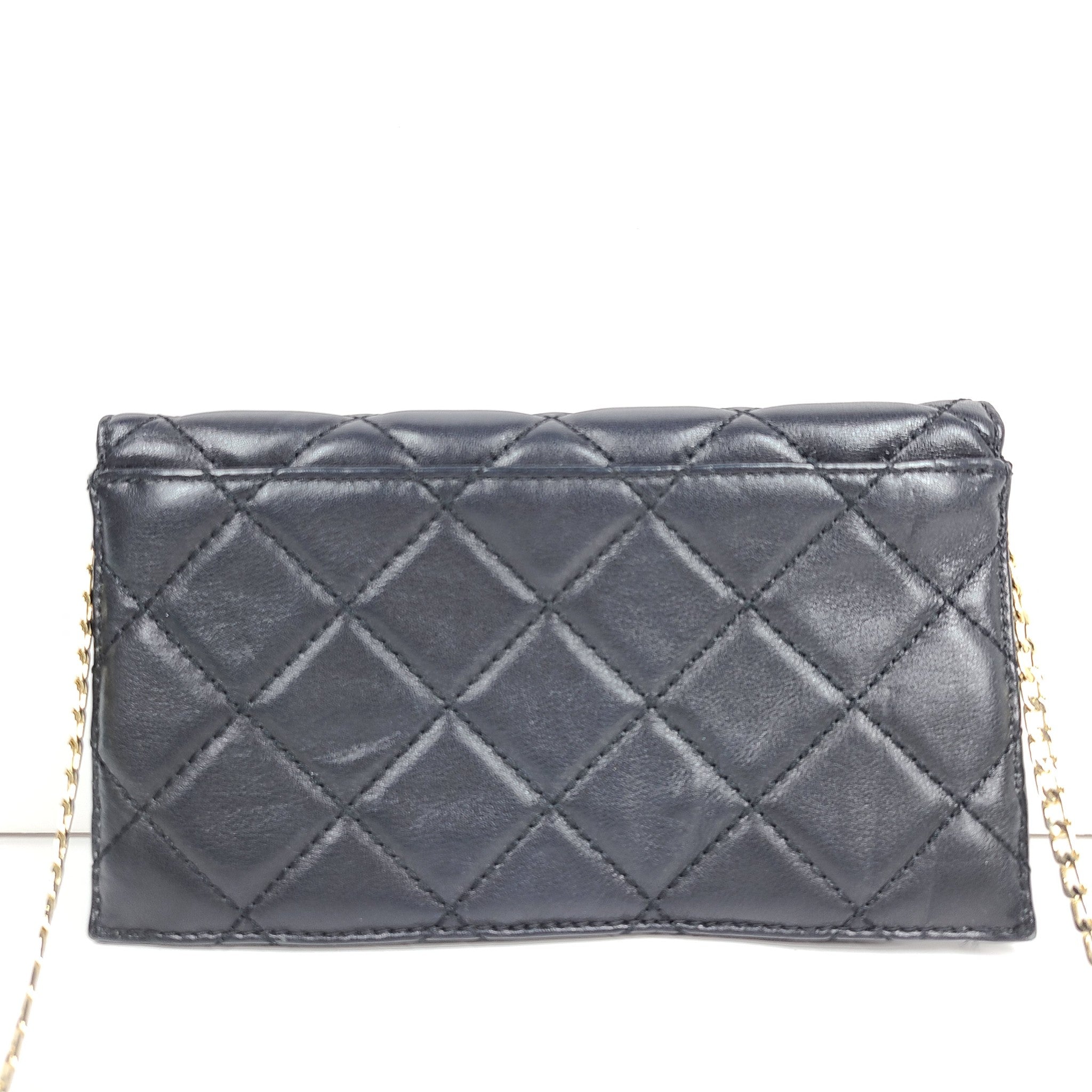 Kate Spade Emerson Place Brennan Black Quilted Leather Crossbody Clutch
