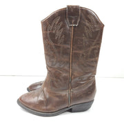Nordstrom Kid's Western Cowboy Boots Farm Ranch Faux Leather Brown Sz 9