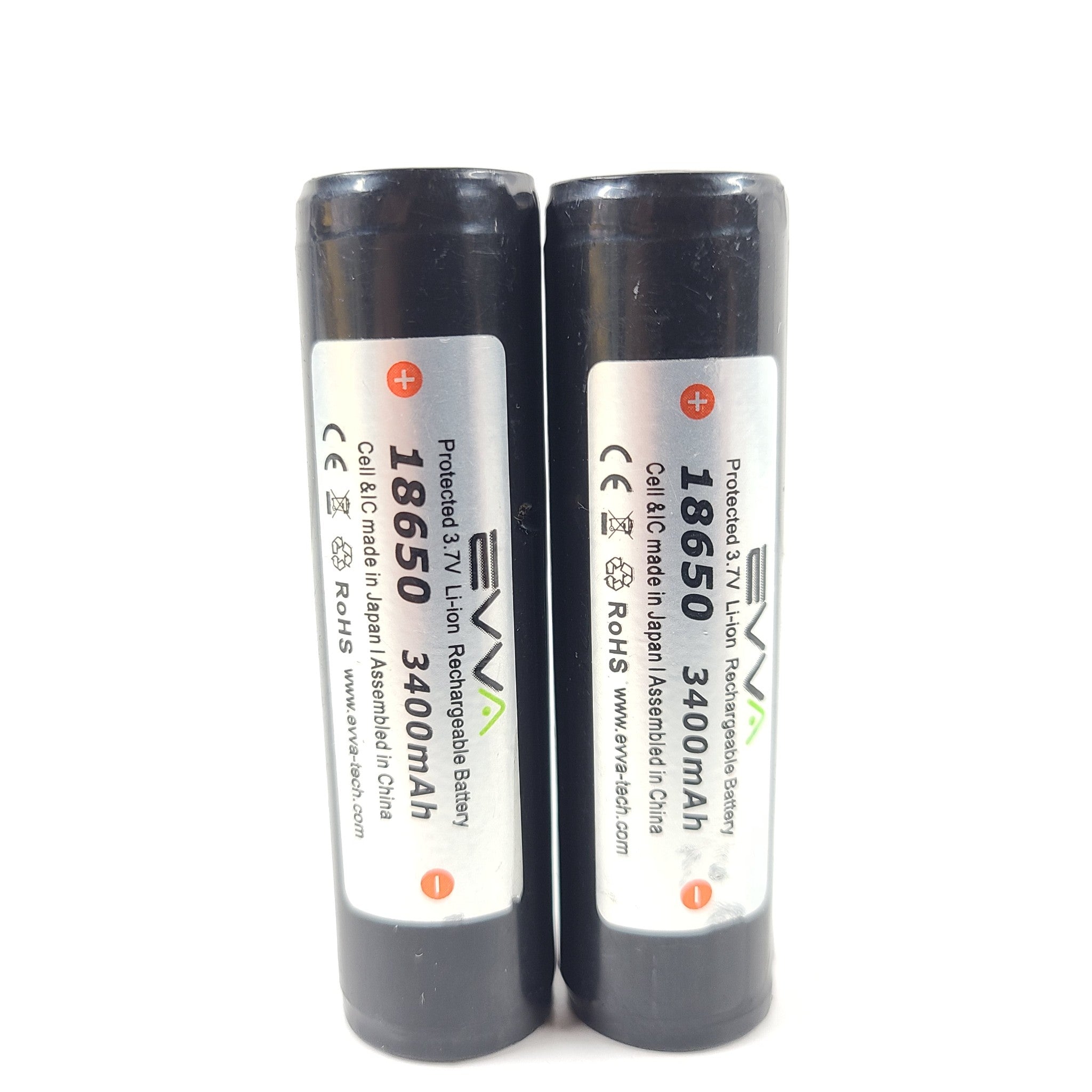 2x EVVA High-Capacity 19650 Rechargable Battery  - 3400mAh