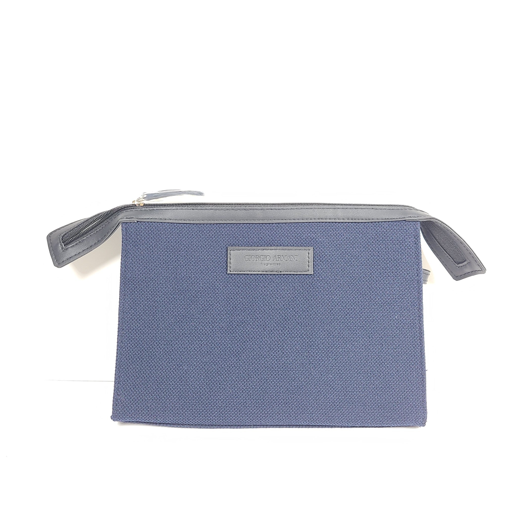 Giorgio Armani Fragrances Cosmetics Toiletry Bag Zippered Pouch Navy Blue