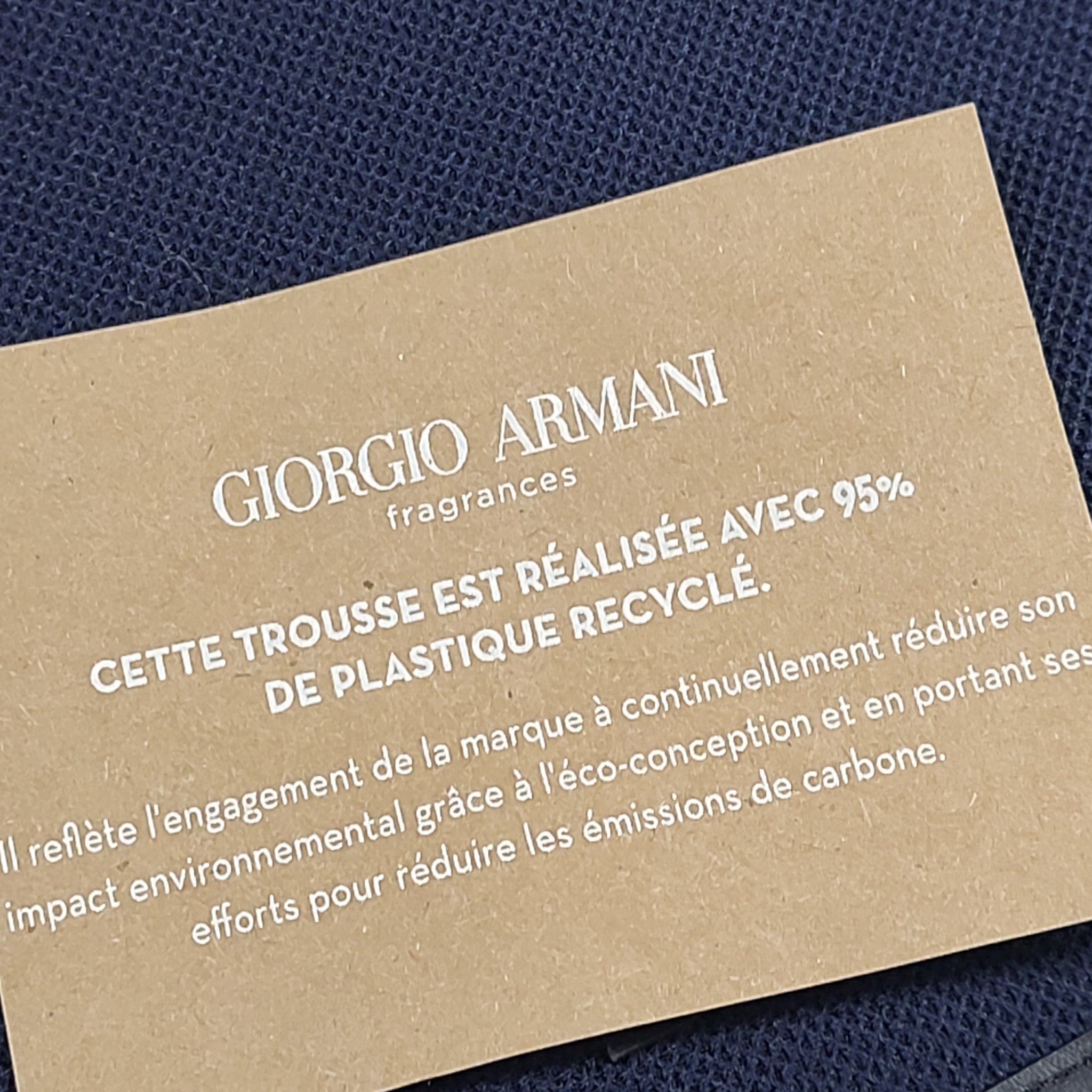 Giorgio Armani Fragrances Cosmetics Toiletry Bag Zippered Pouch Navy Blue