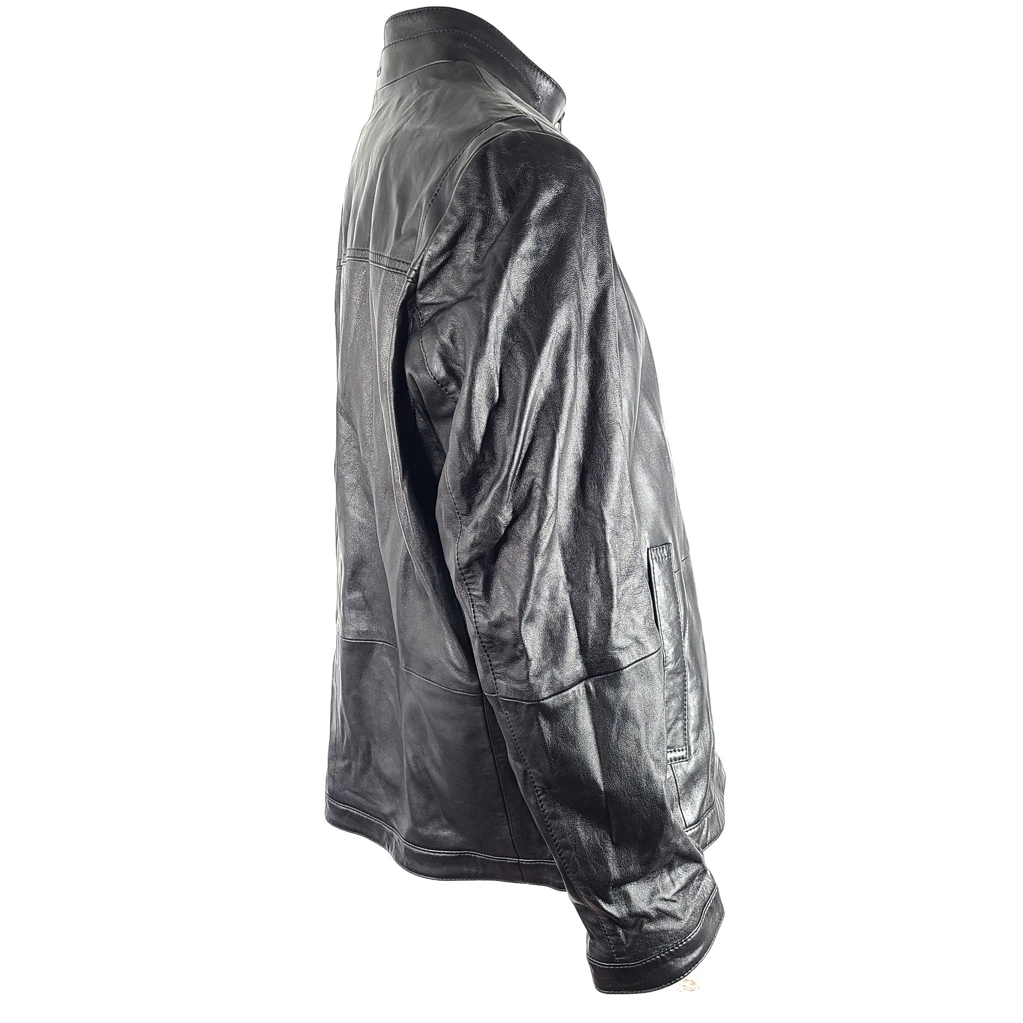 Hugo Boss Men's Nilas 3 Leather Biker Jacket Black
