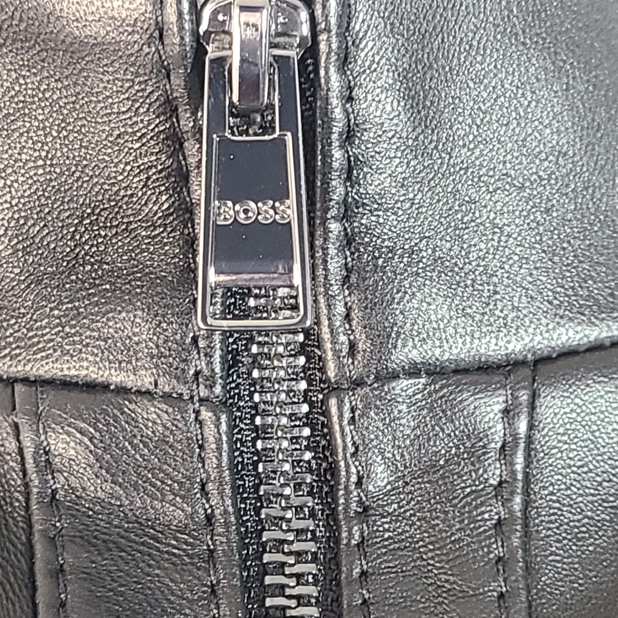 Hugo Boss Men's Nilas 3 Leather Biker Jacket Black