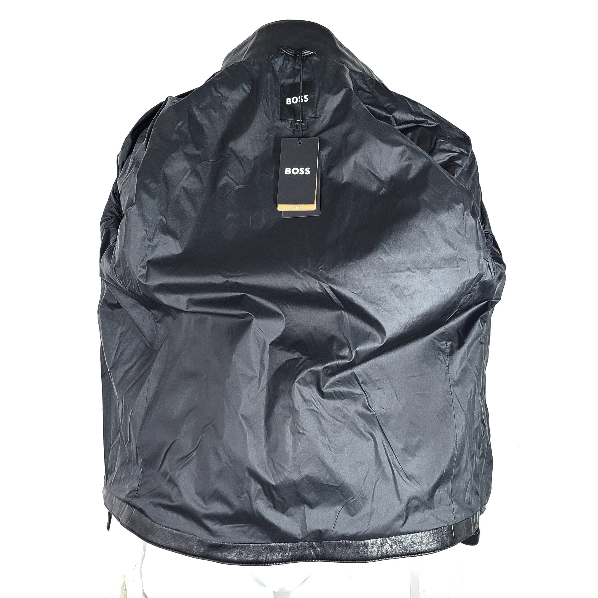 Hugo Boss Men's Nilas 3 Leather Biker Jacket Black