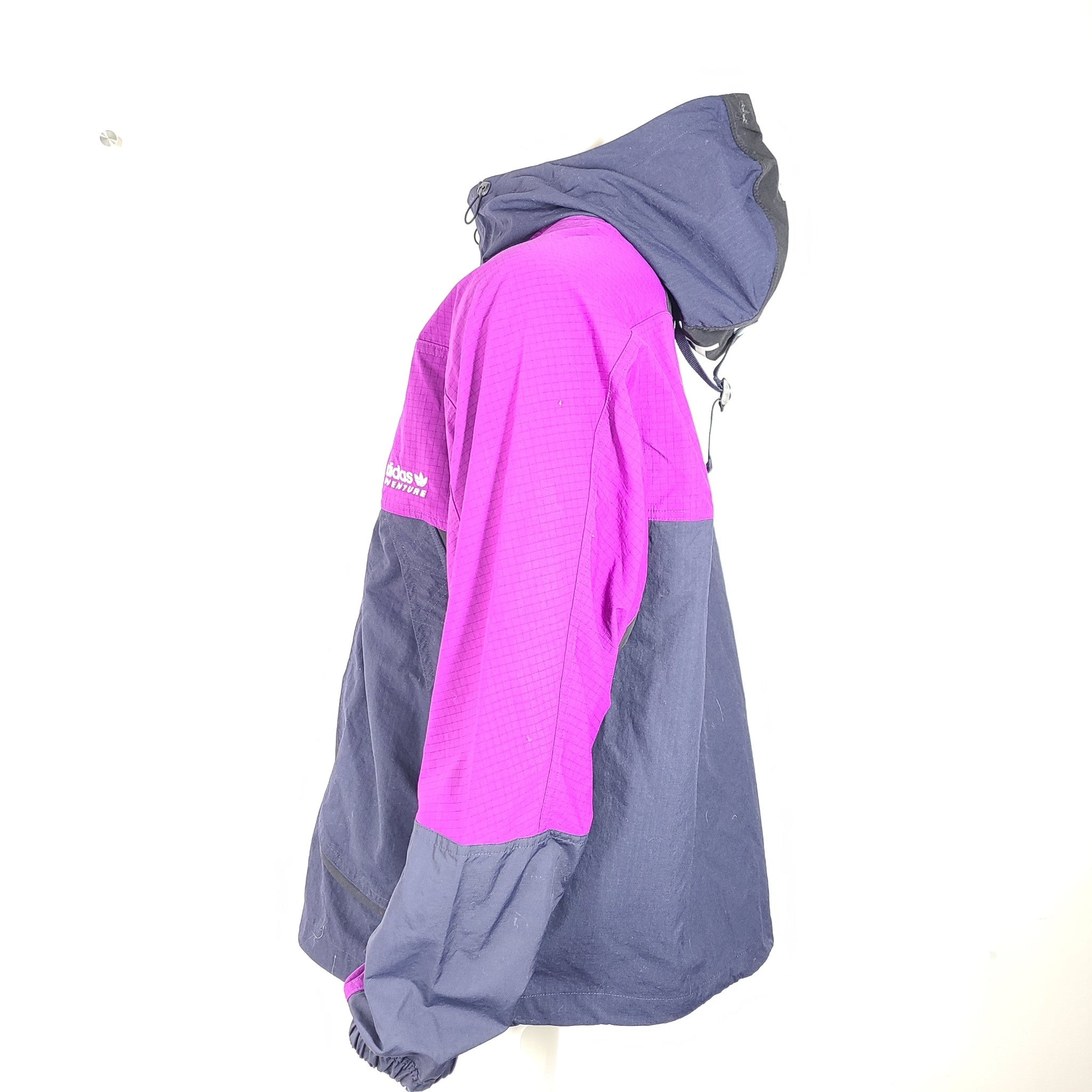 Adidas Men's Adventure Traverse Windbreaker Jacket Navy Blue Purple H09047 Sz M