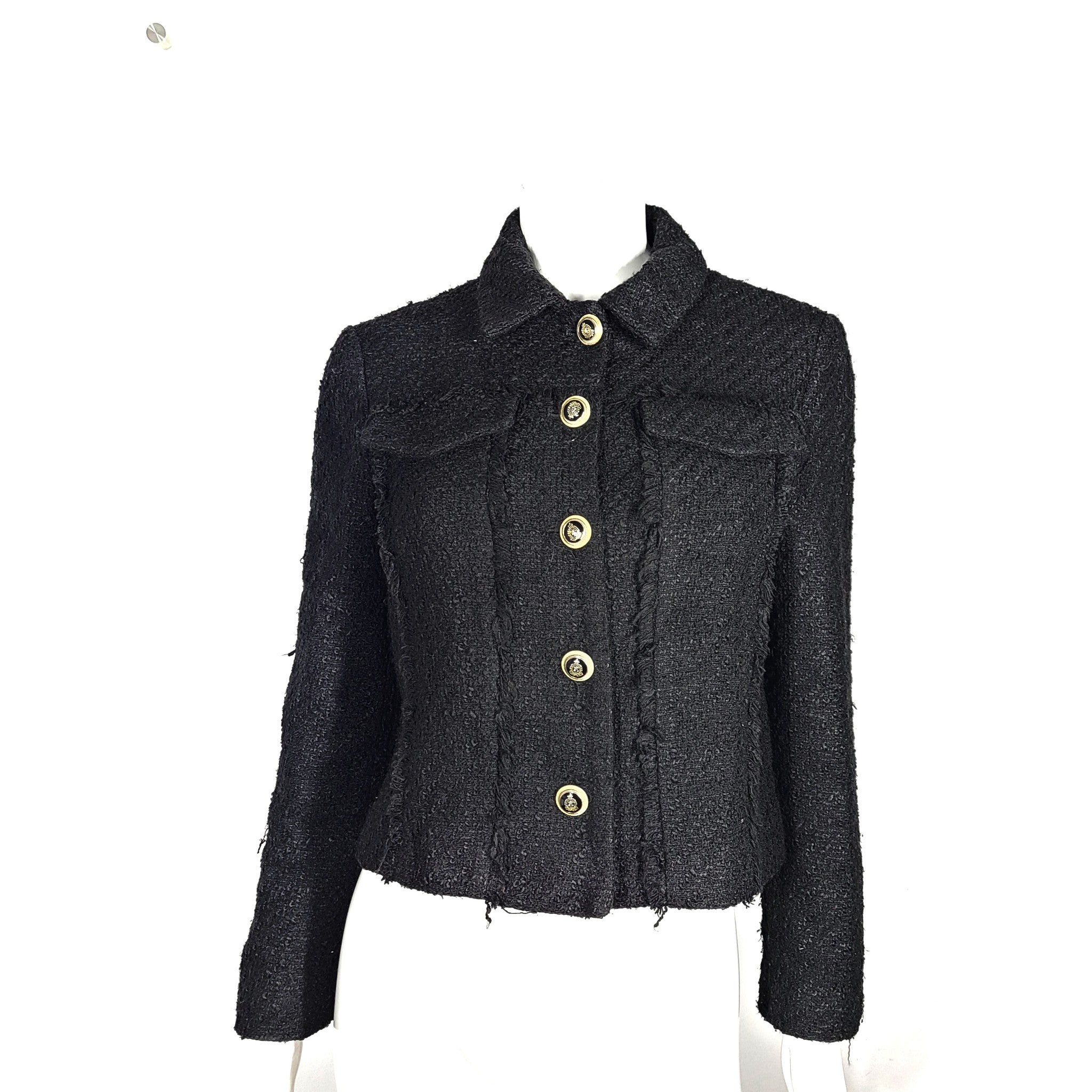 Zara Women's Textured Weave Blazer Jacket 3528/273/800 Black Sz M