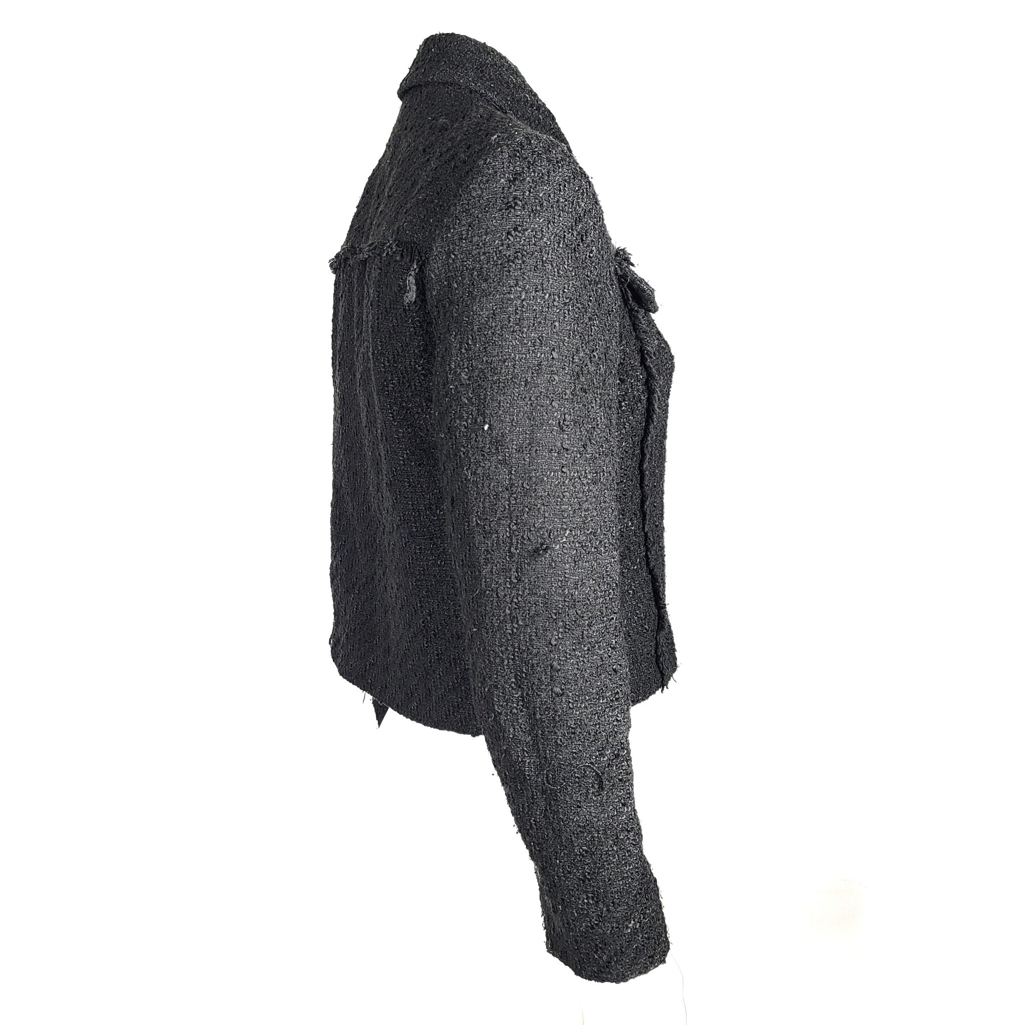 Zara Women's Textured Weave Blazer Jacket 3528/273/800 Black Sz M