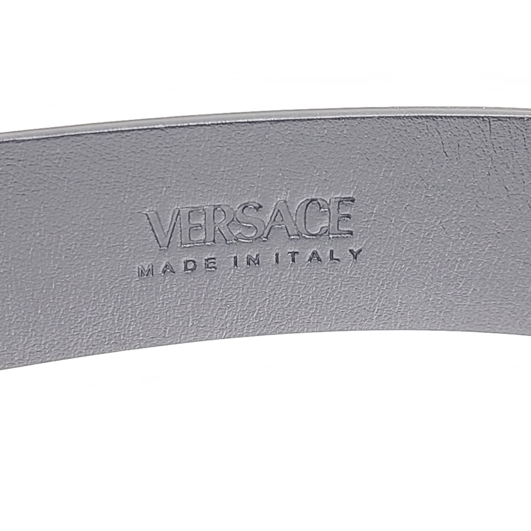 Versace Women's Chain Link Medusa Leather Belt Black Gold DCDI028.DV4TN