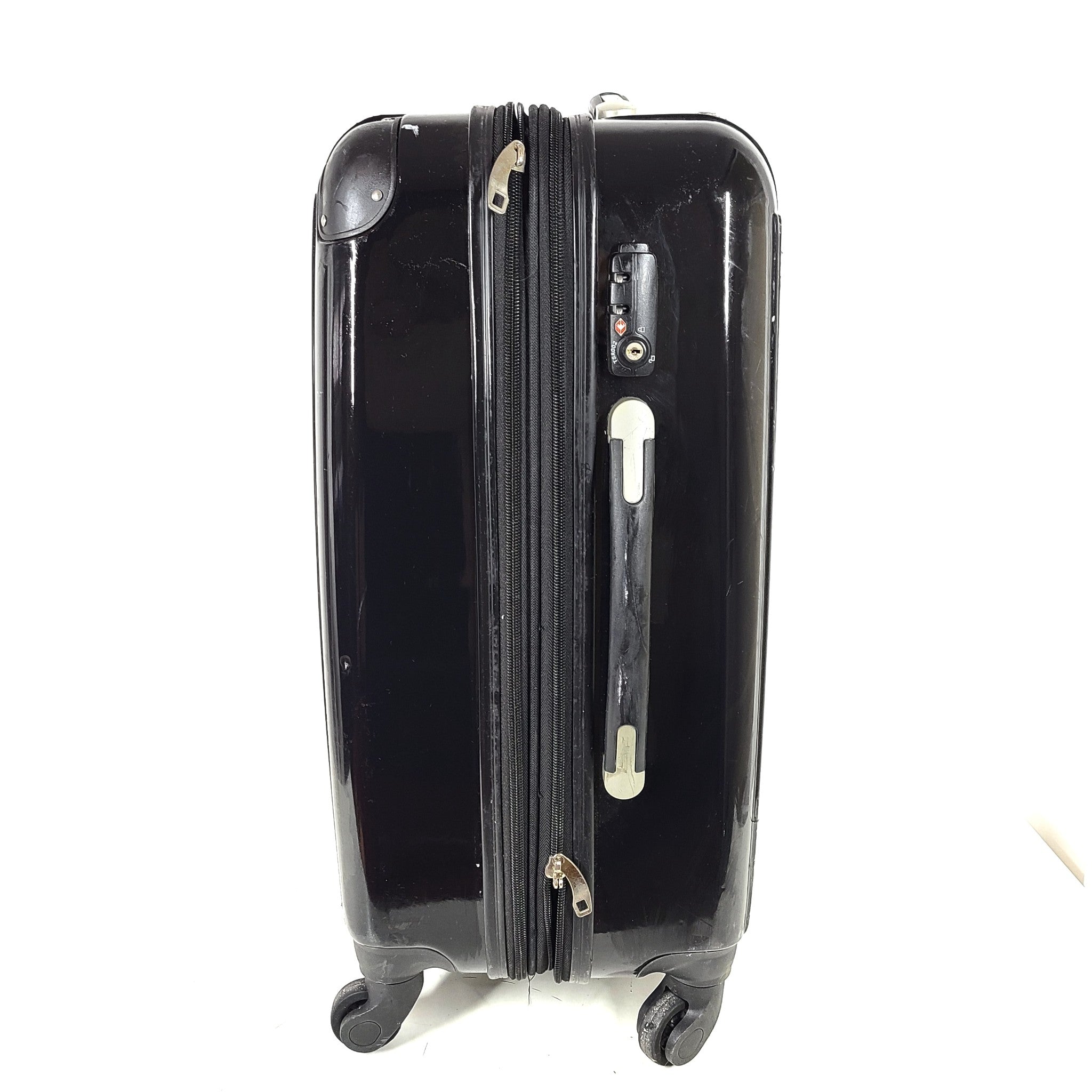 24" Expandable Spinner Check In Luggage Hardshell Locking Black