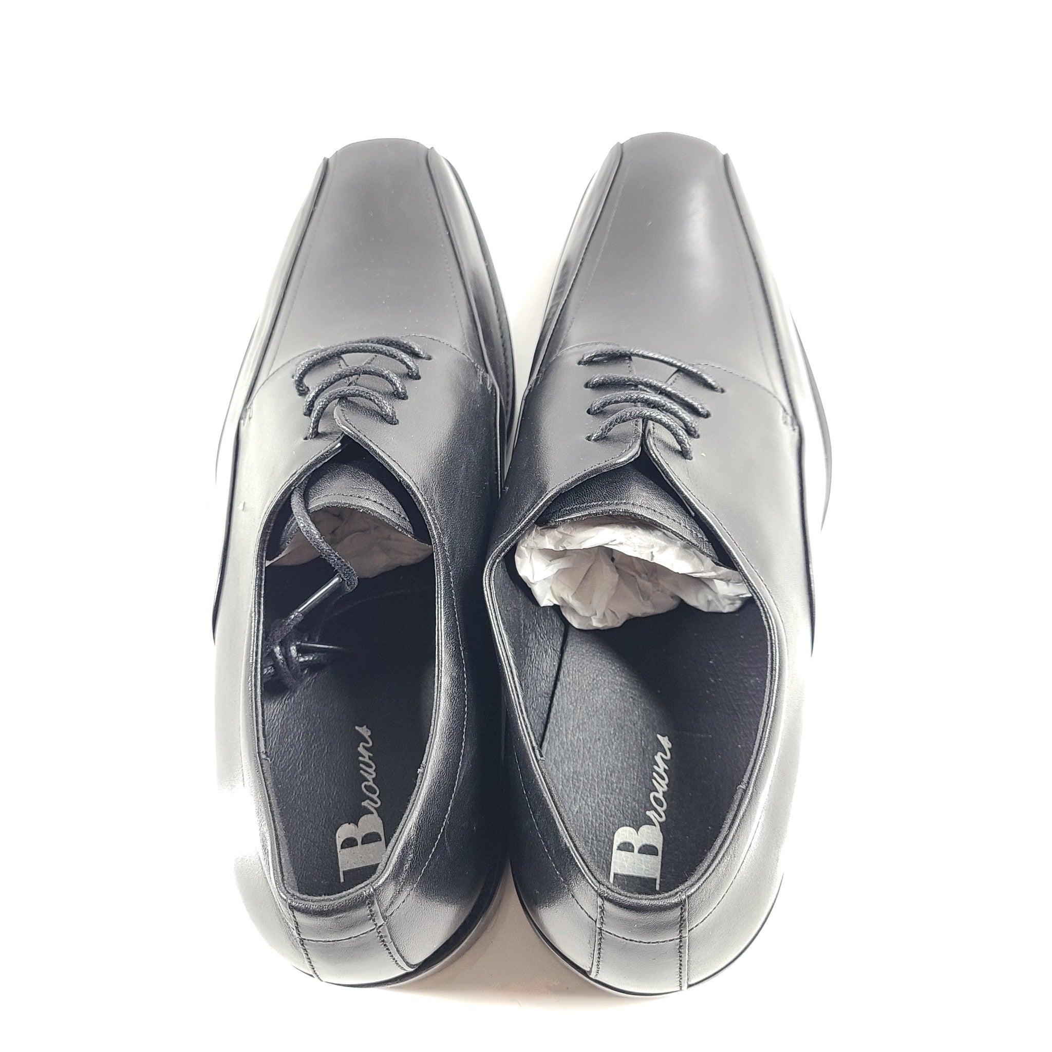 Browns Men's Leather Oxford Dress Shoes Lace Up Black Sz 9
