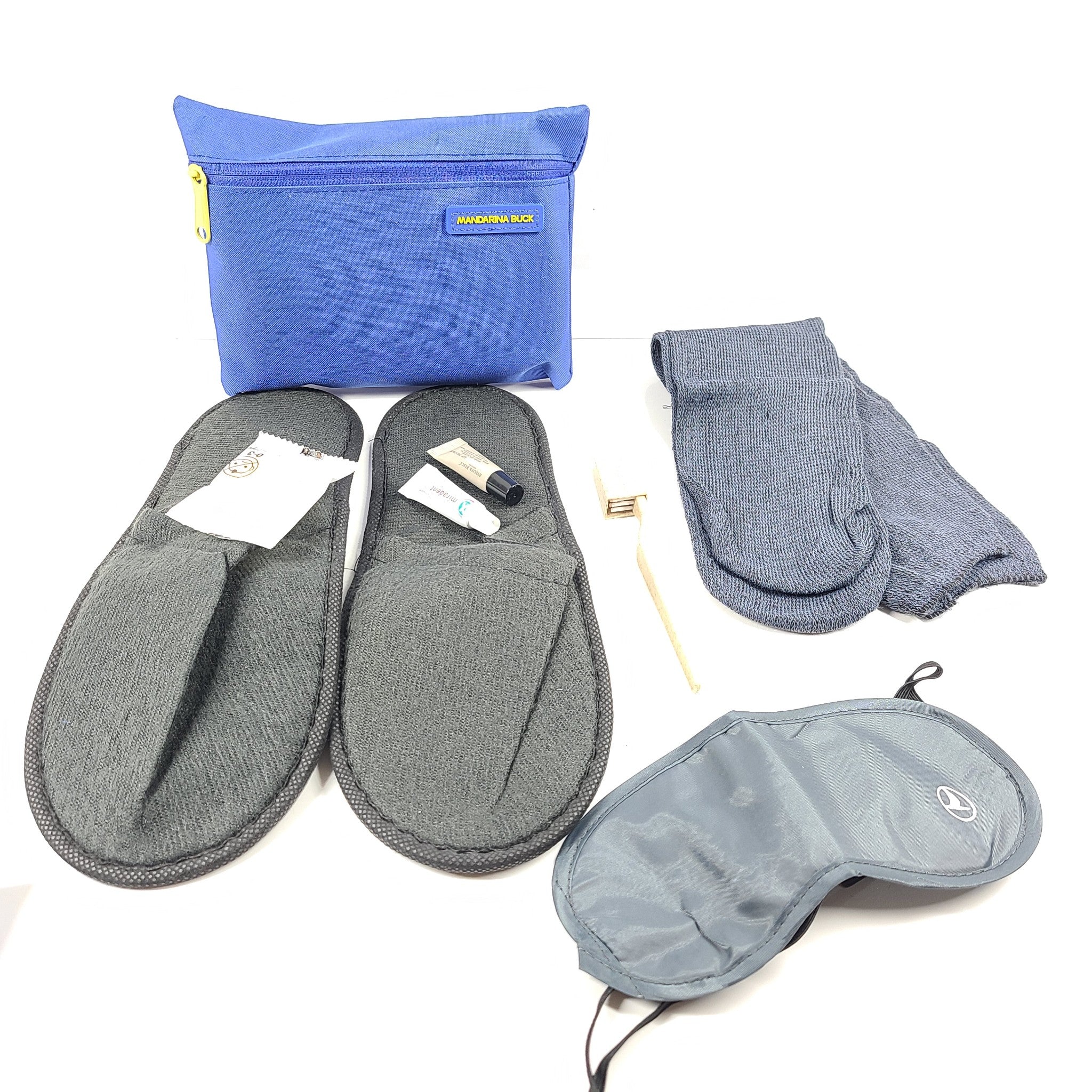 Turkish Airlines Amenity Kit Travel Accessories Bag Blue