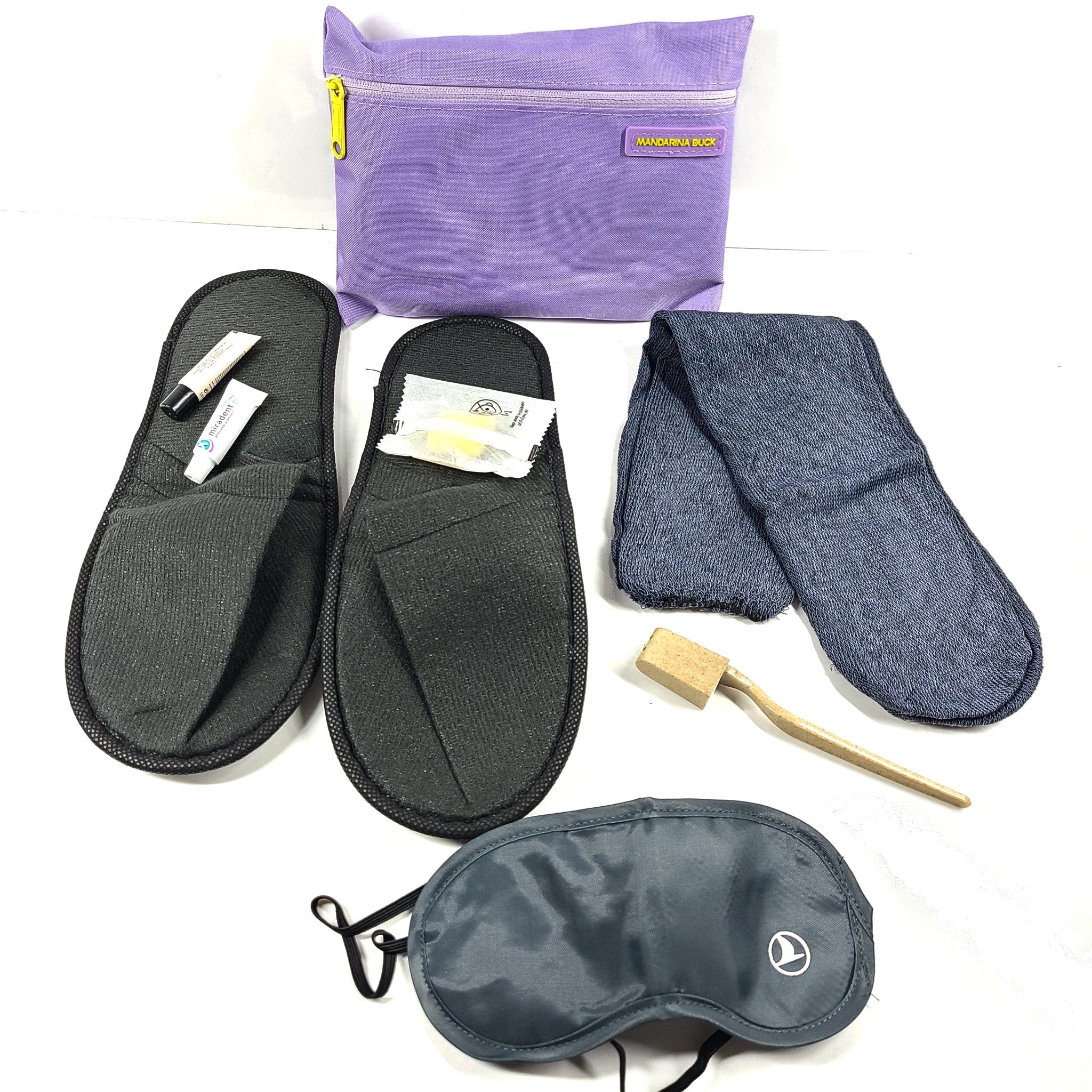 Turkish Airlines Amenity Kit Travel Accessories Bag Lavender Purple