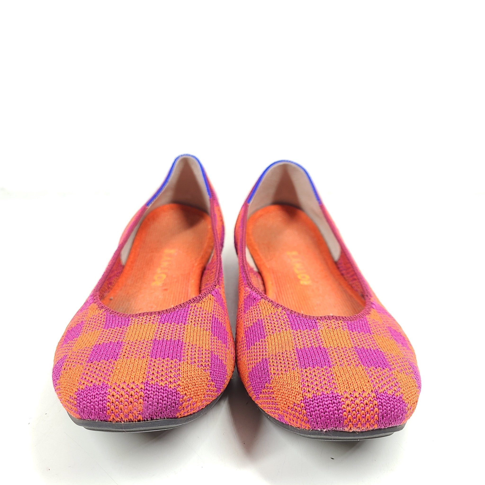 Rothy‘s Pomegranate Gingham Ballet Flats Women's Moccasin Flats Fabric Sz 8
