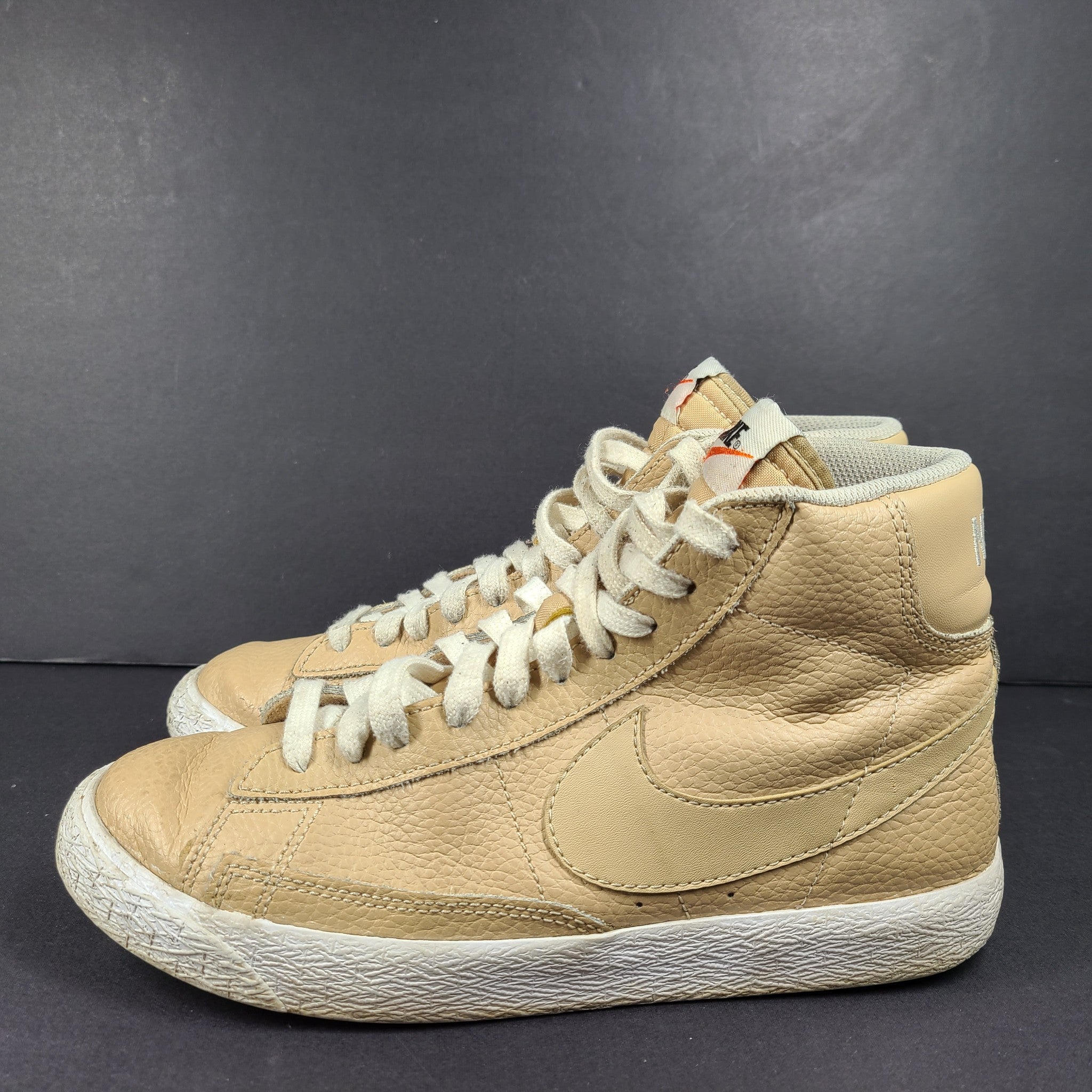 Nike Kids' Blazer Mid Linen Sneakers 895850-202 Tan Beige Size 5.5 Y