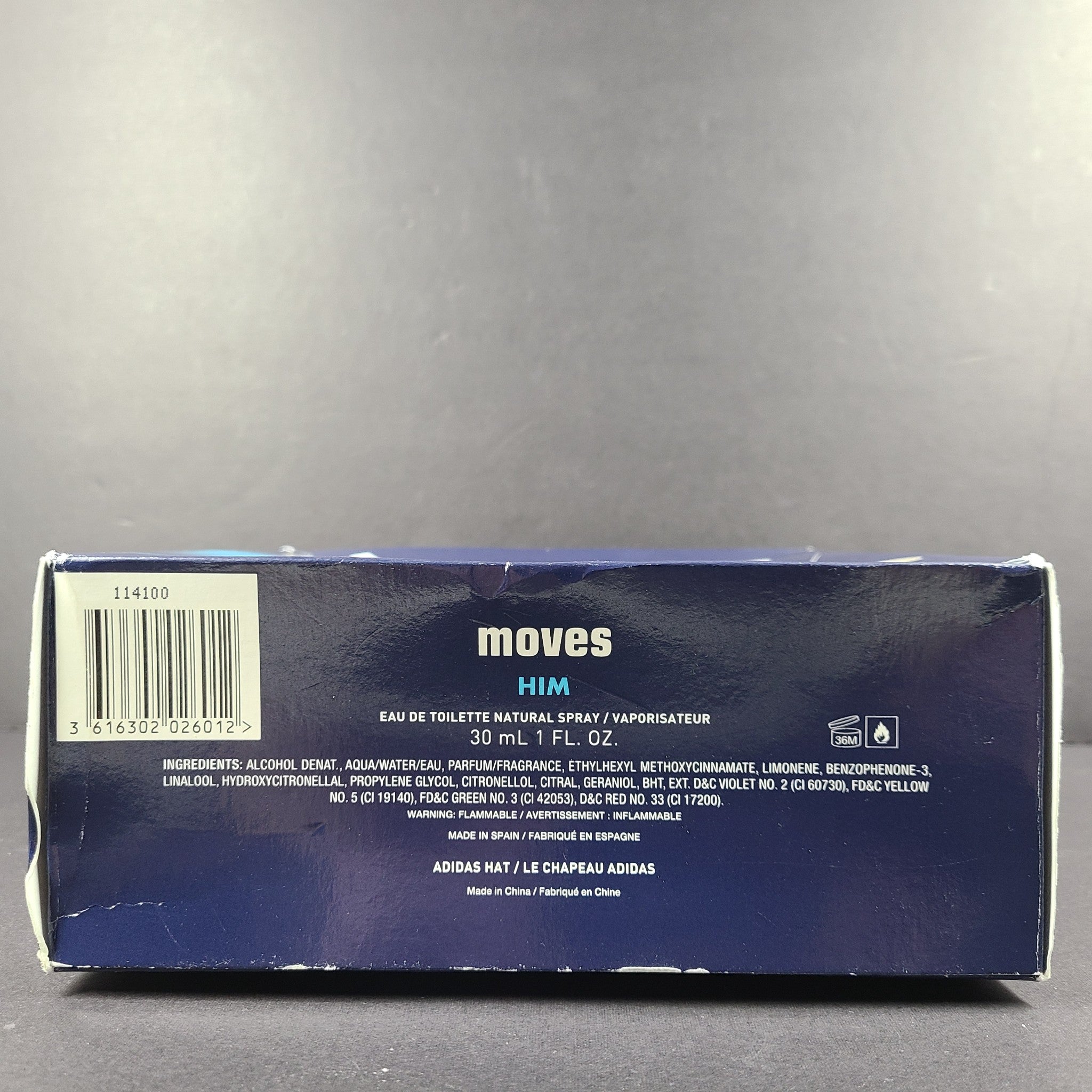 2 Pc Gift Set Adidas Moves Him Men's EDT Spray 1 fl oz + Baseball Cap Beige NIB