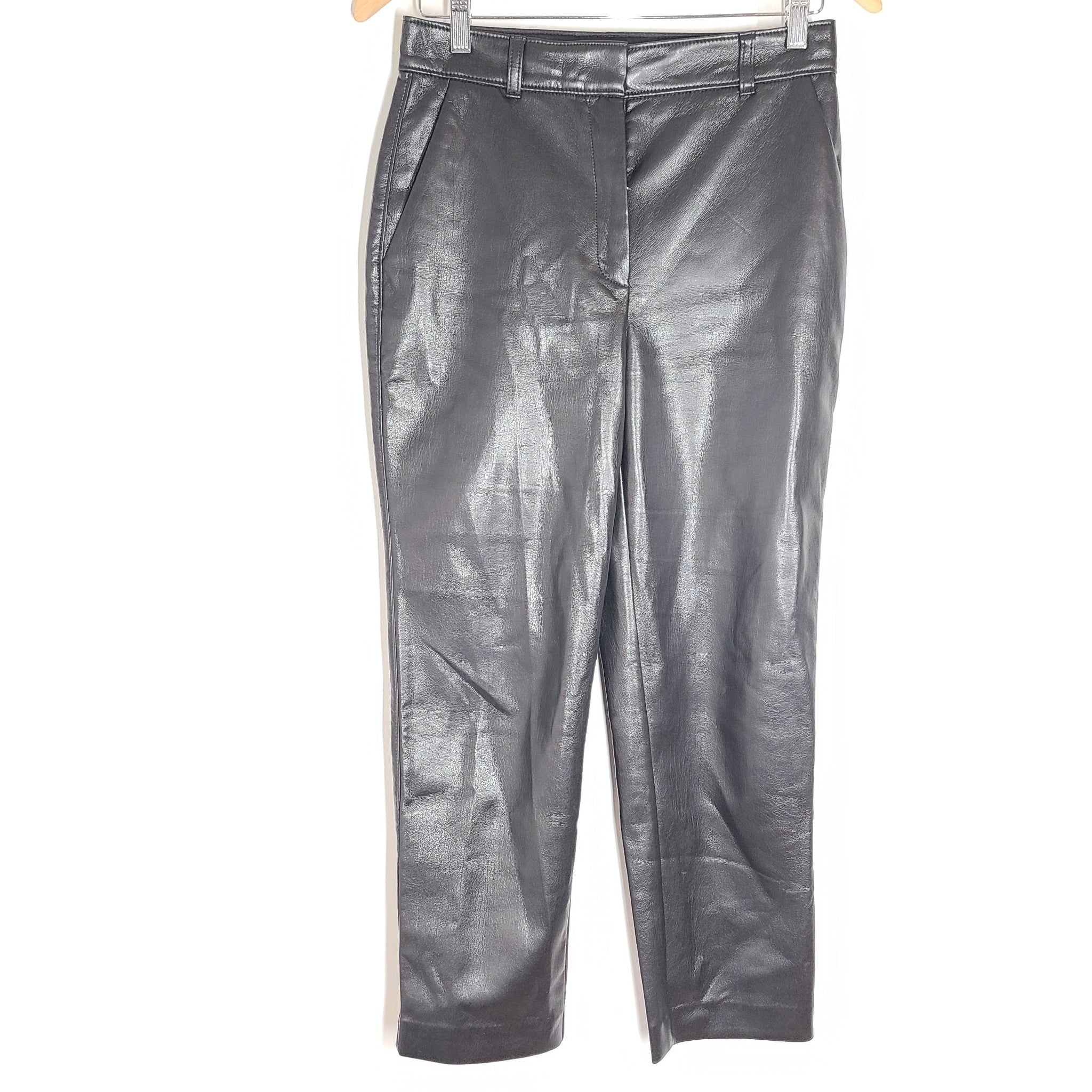 Aritzia Babaton Command Cropped Pants Super Soft Vegan Leather Stretch Black 6