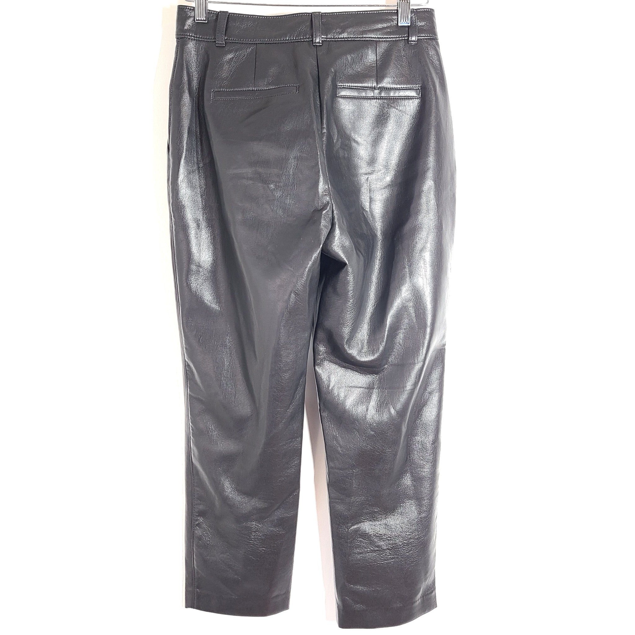 Aritzia Babaton Command Cropped Pants Super Soft Vegan Leather Stretch Black 6