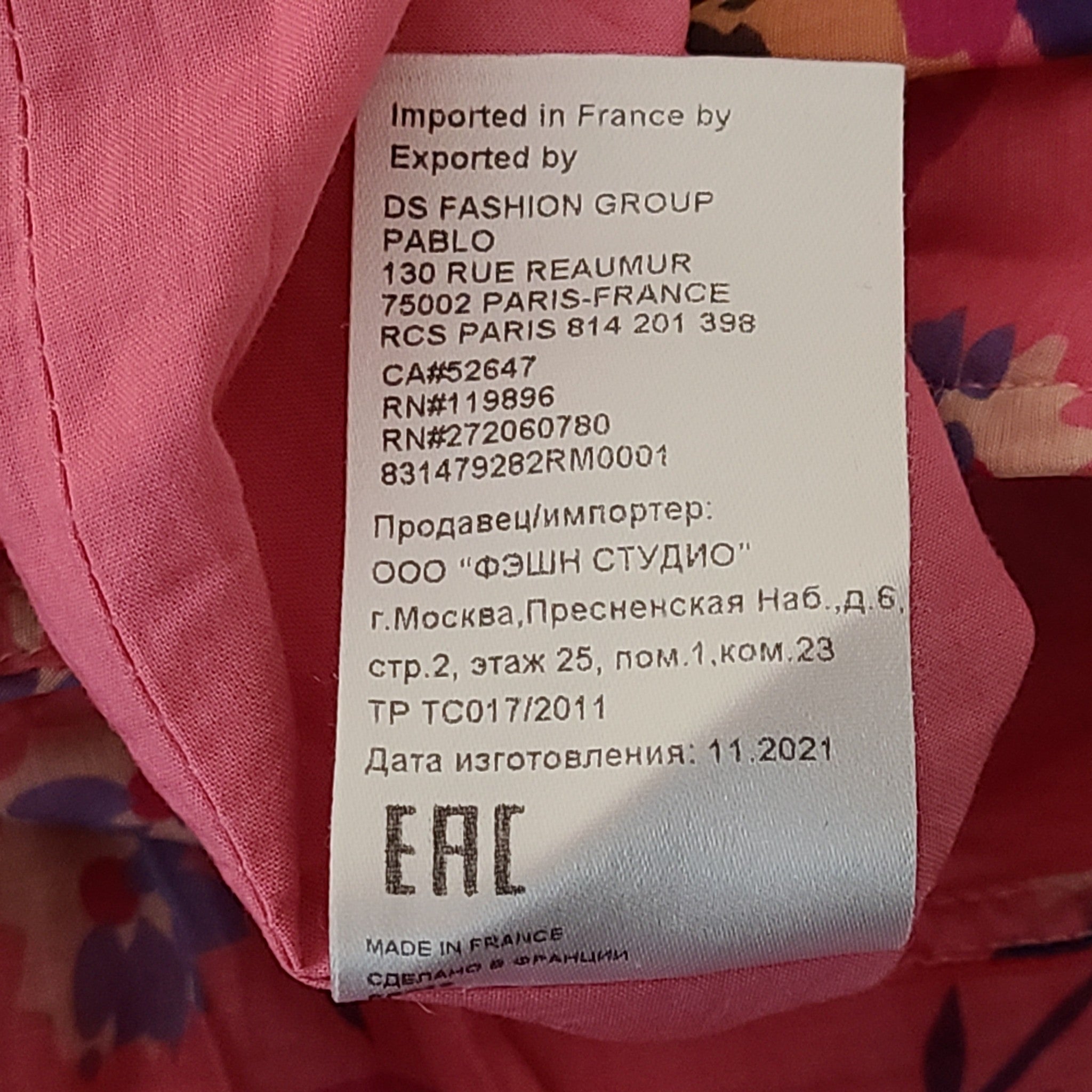 Gerard Darel Paris June Floral Tiered Maxi Dress Pink Sleeveless Sz S