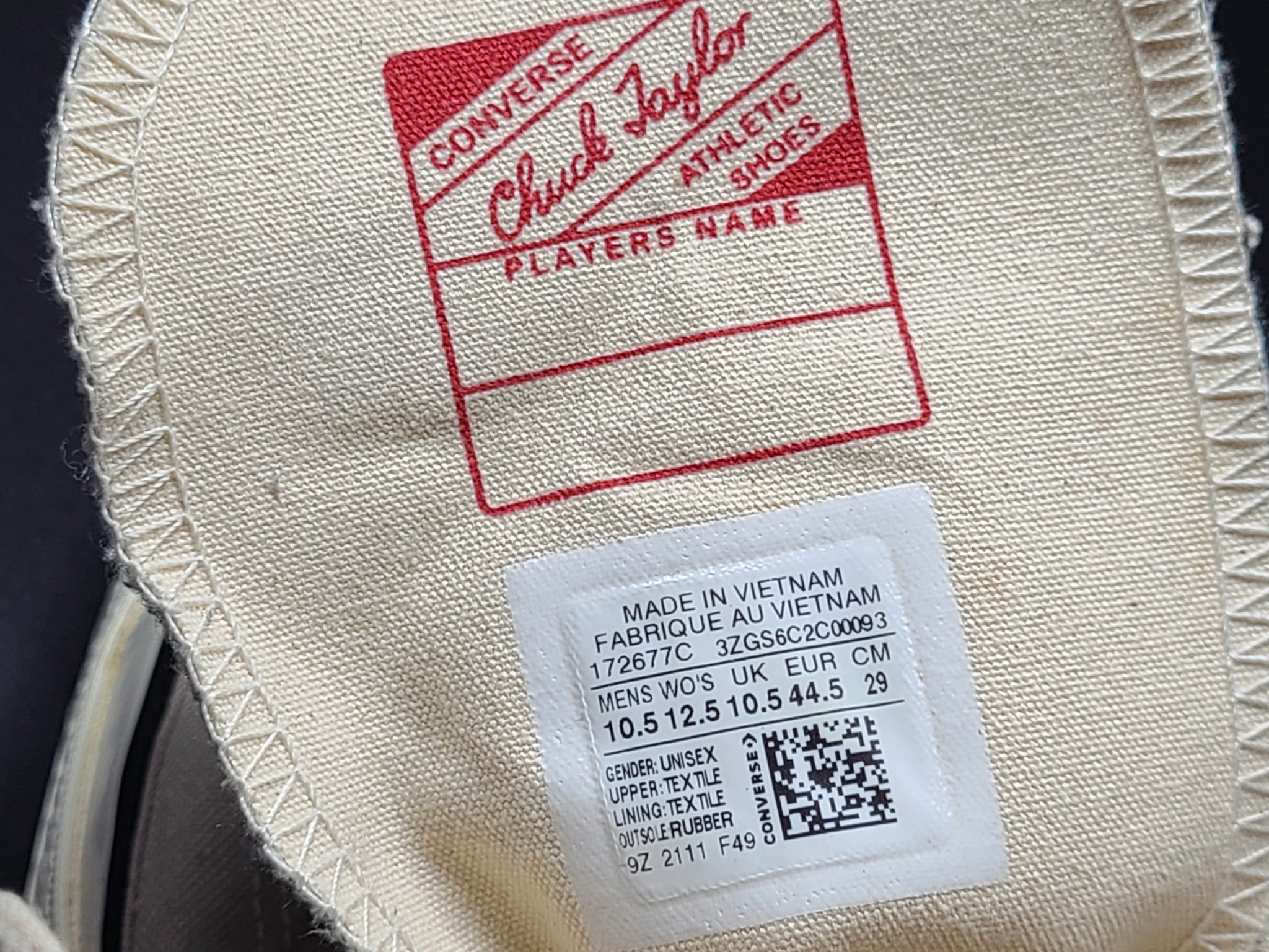 EXC Converse Chuck 70 Canvas High Top 'Papyrus' Beige Sneakers M10.5/W12.5