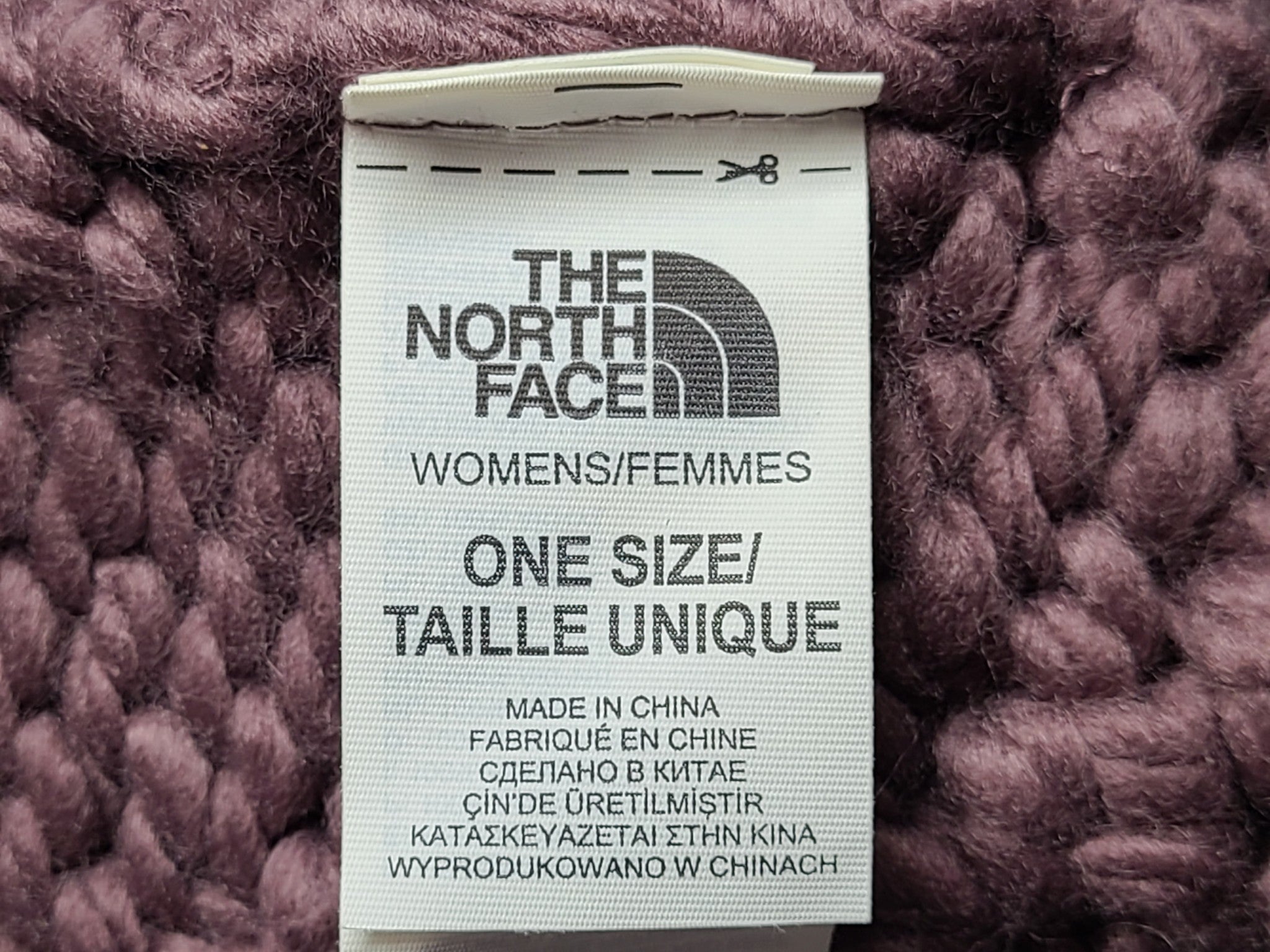 The North Face TNF Women's Chunky Knit Beanie Purple O/S