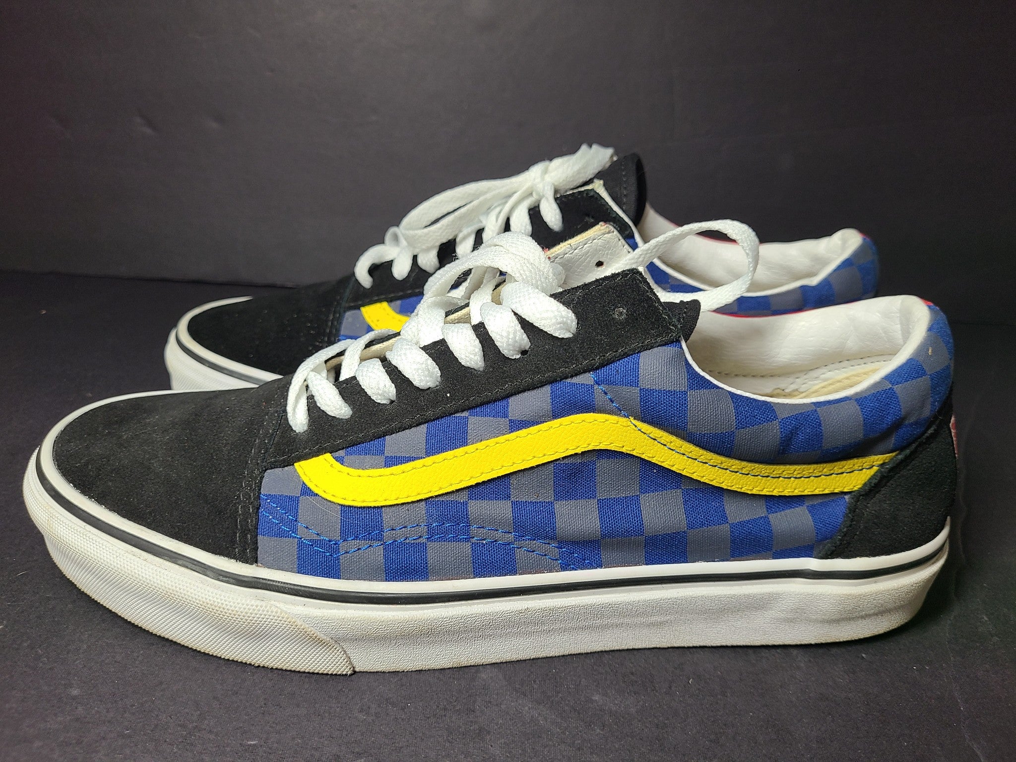 Vans Old Skool OTW Rally Checkerboard Sneakers Skate Shoes Red Blue M10.5/W12