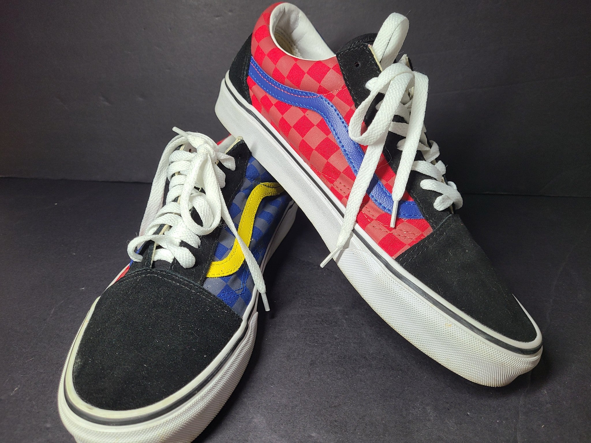 Vans Old Skool OTW Rally Checkerboard Sneakers Skate Shoes Red Blue M10.5/W12