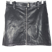 7 For all Mankind Mini Skirt Vegan Leather Moto Skirt Black Sz L