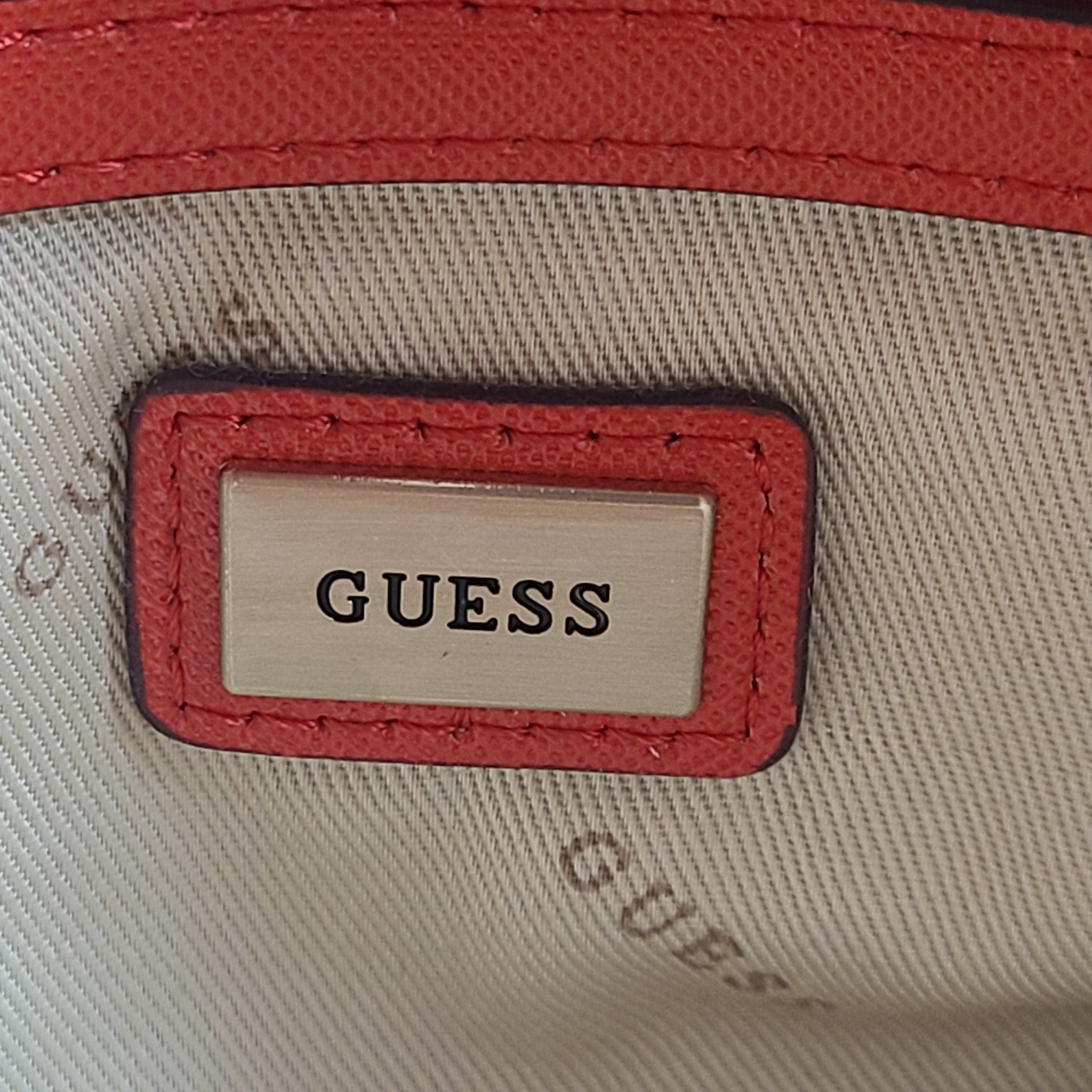 GUESS Layla Top Zip Shoulder Bag Purse Handbag Red w/ Removable Pouch