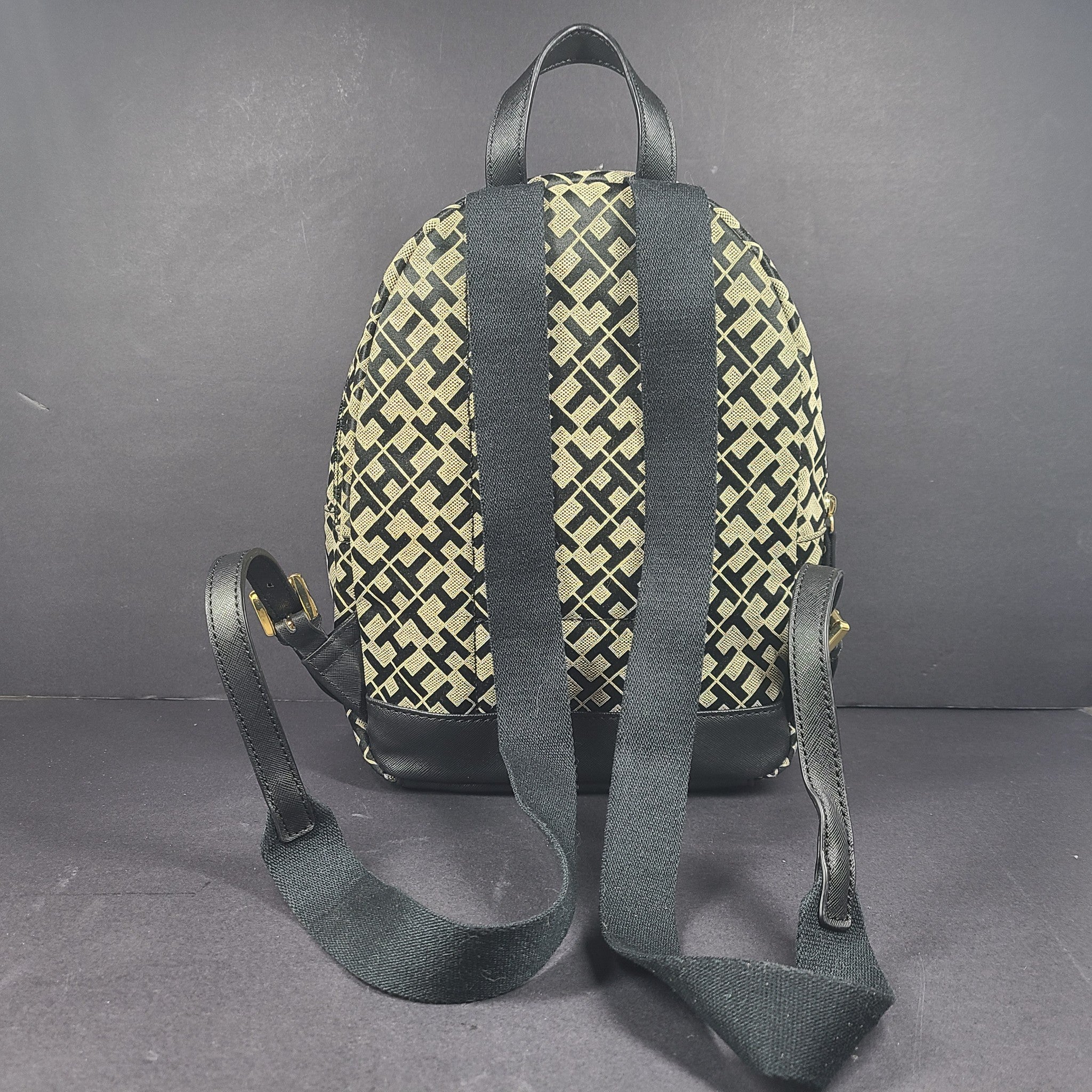 Tommy Hilfiger Women's Backpack Small Monogram Beige Black