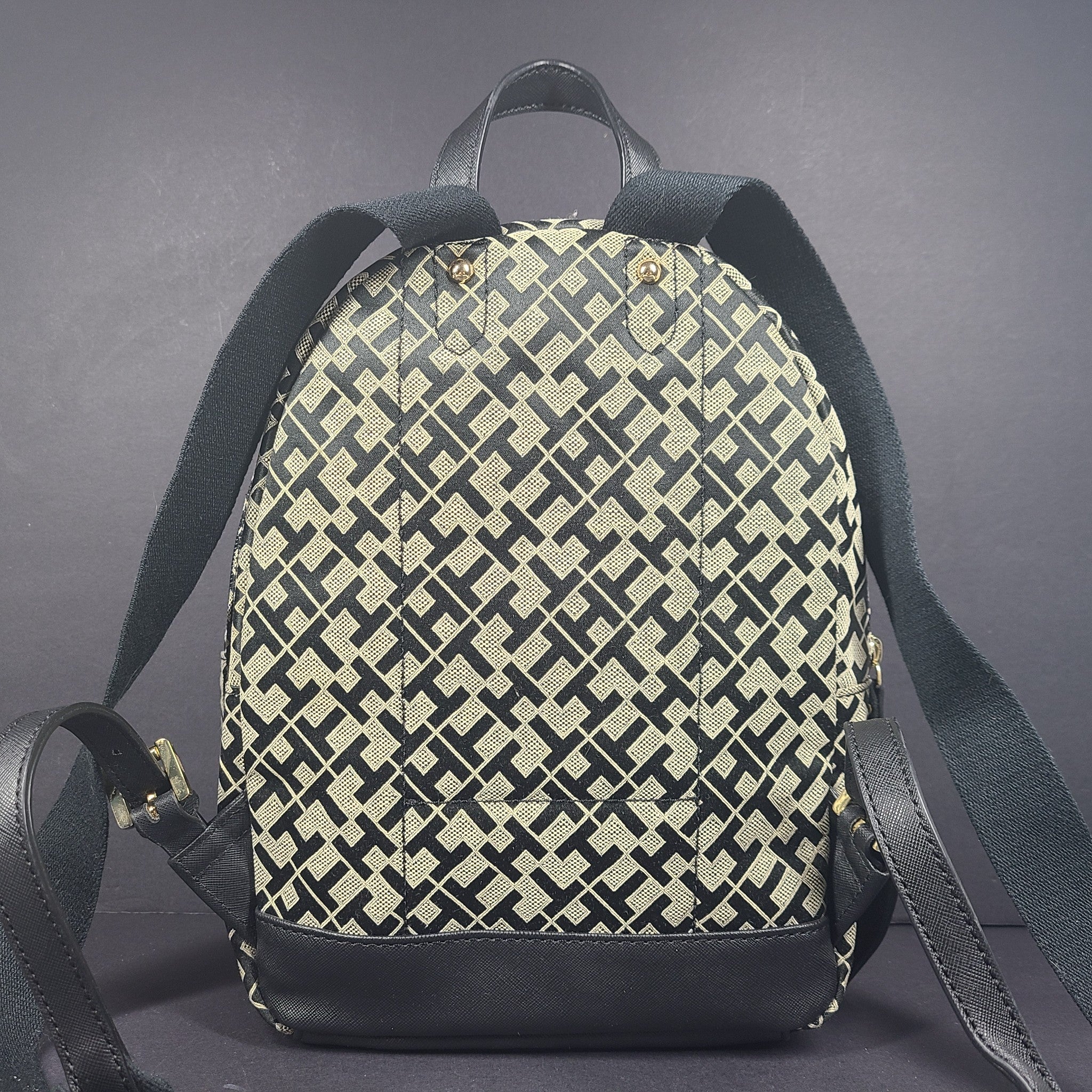 Tommy Hilfiger Women's Backpack Small Monogram Beige Black