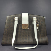 GUESS Women's Zernik Satchel Bag Handbag Purse Monogram Brown NWT