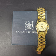Acuet Women's Gold Tone Quartz Watch Japan Movement 6.75" Wrist