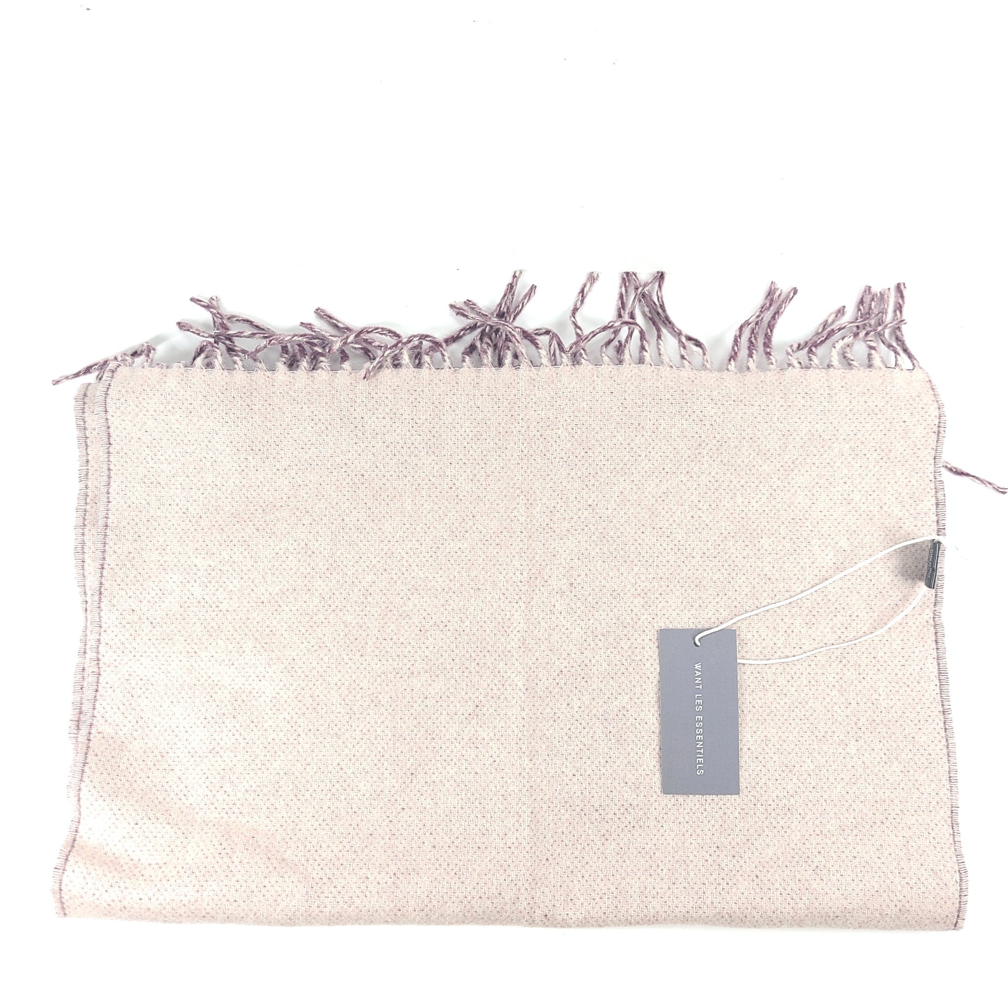 WANT Les Essentiels 100% Cashmere Scarf Fringed Burgundy/Beige Made in Italy