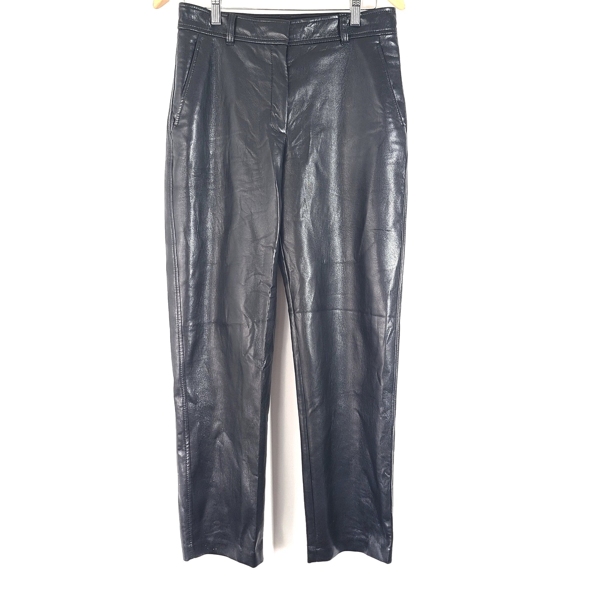 Aritzia Babaton Command Cropped Pants Super Soft Vegan Leather Stretch Black Sz8