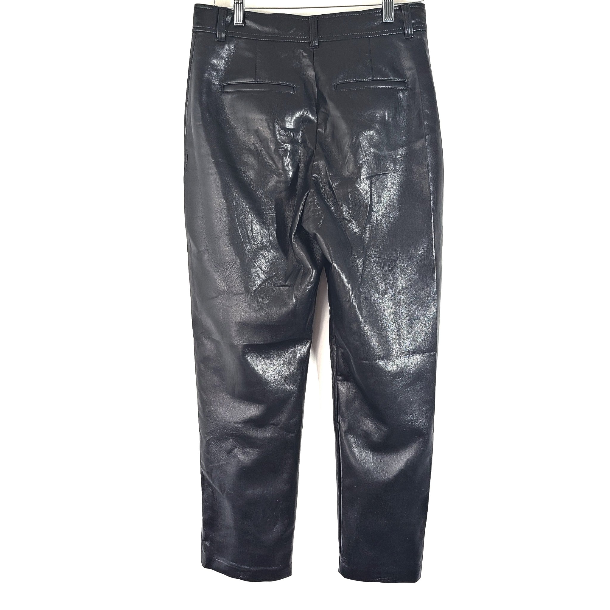 Aritzia Babaton Command Cropped Pants Super Soft Vegan Leather Stretch Black Sz8