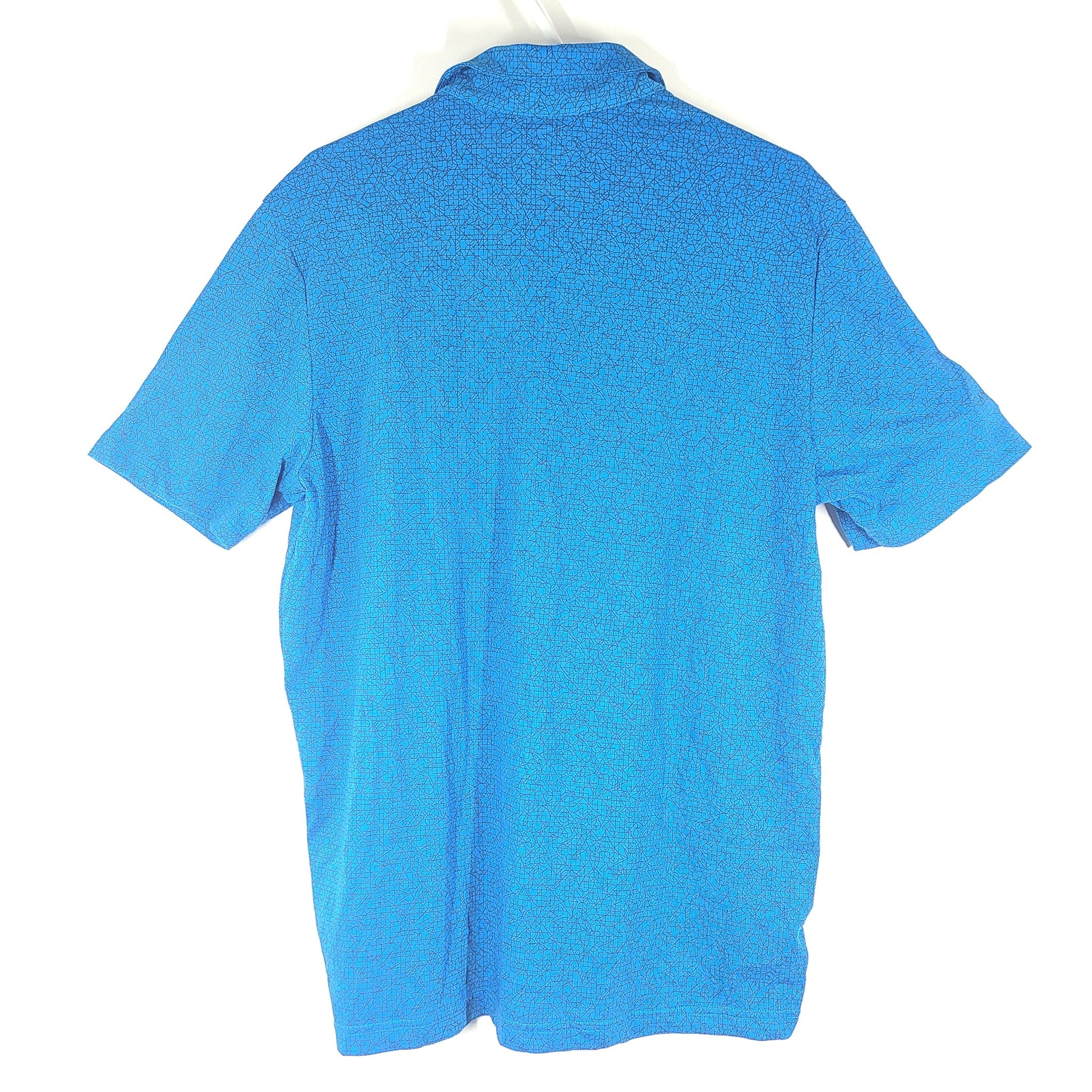 Adidas Men's Abstract Print Golf Polo Shirt Breathable Stretchy HA9171 Blue Sz L