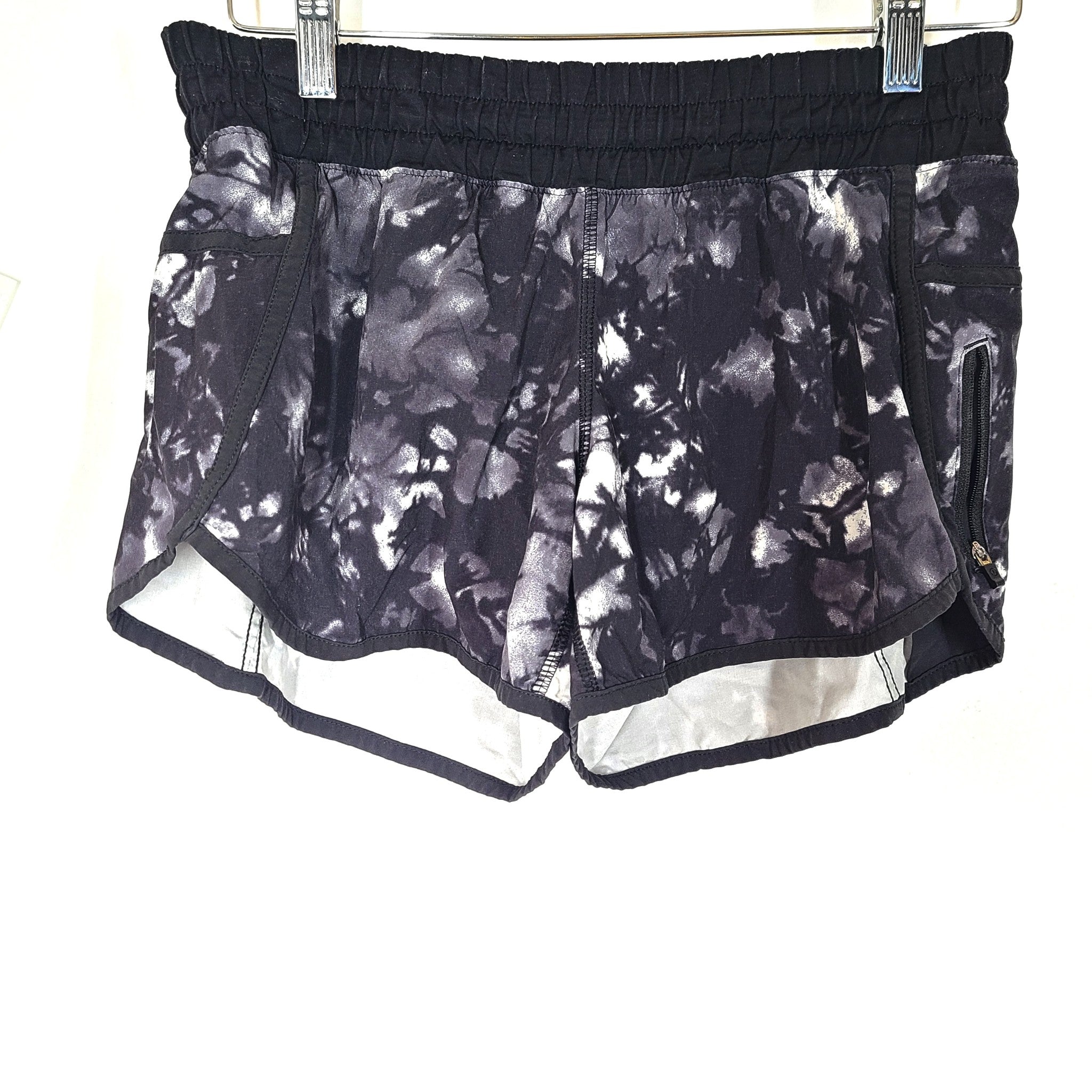 Lululemon Women's Tracker Short III 4" Run Stretch Dusk Dye White Black Sz 8