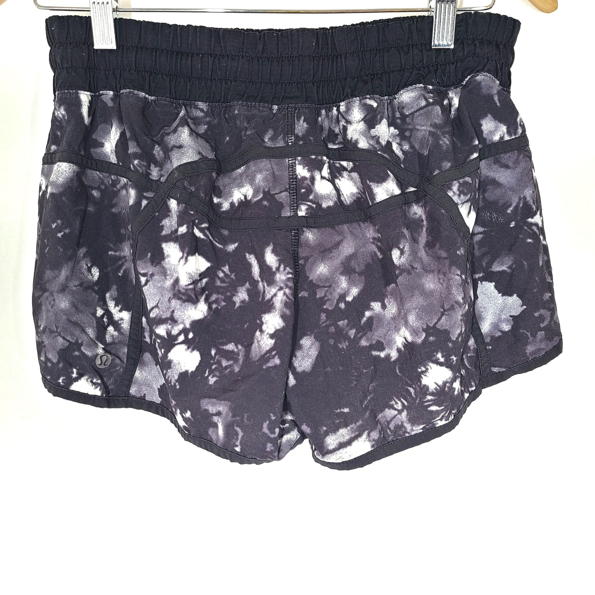 Lululemon Women's Tracker Short III 4" Run Stretch Dusk Dye White Black Sz 8