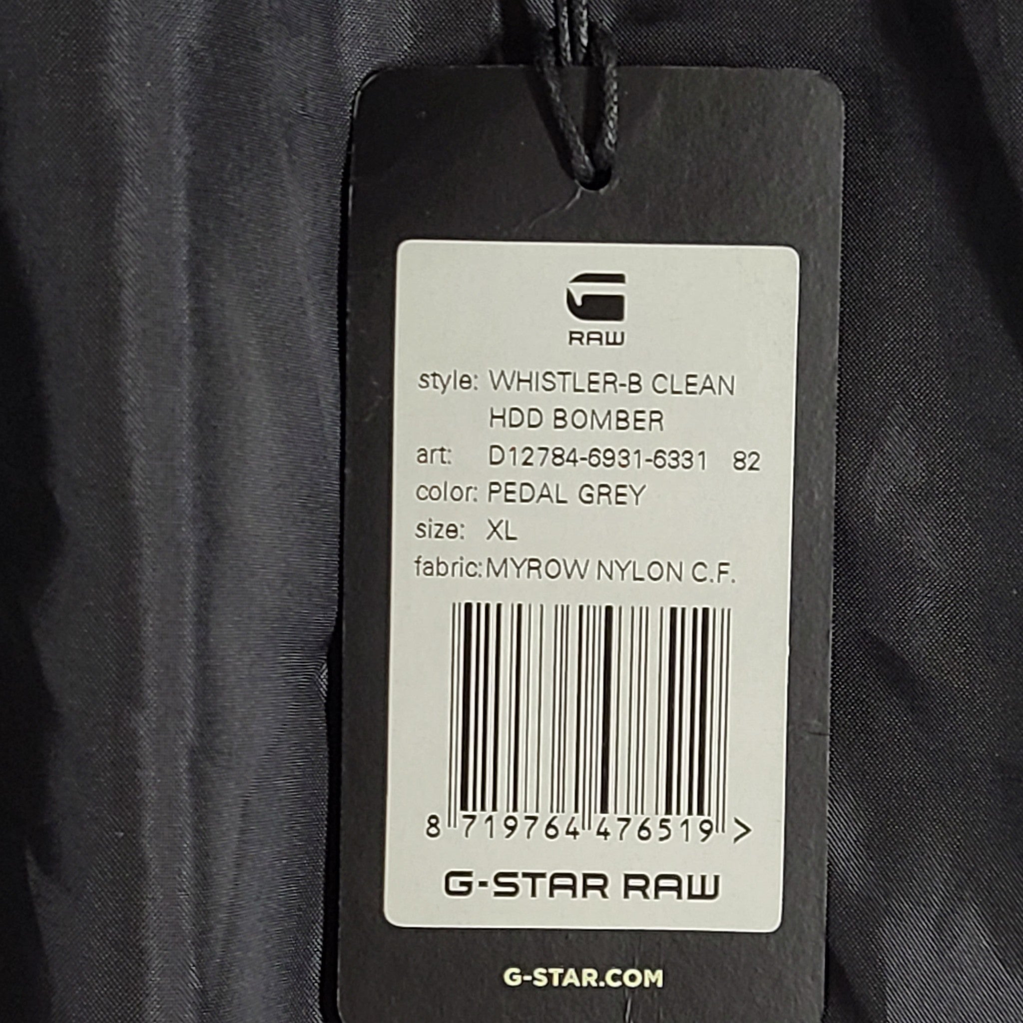 G-Star RAW Whistler-B Clean HDD Bomber Jacket Padded Hooded Insulated Gray Sz XL