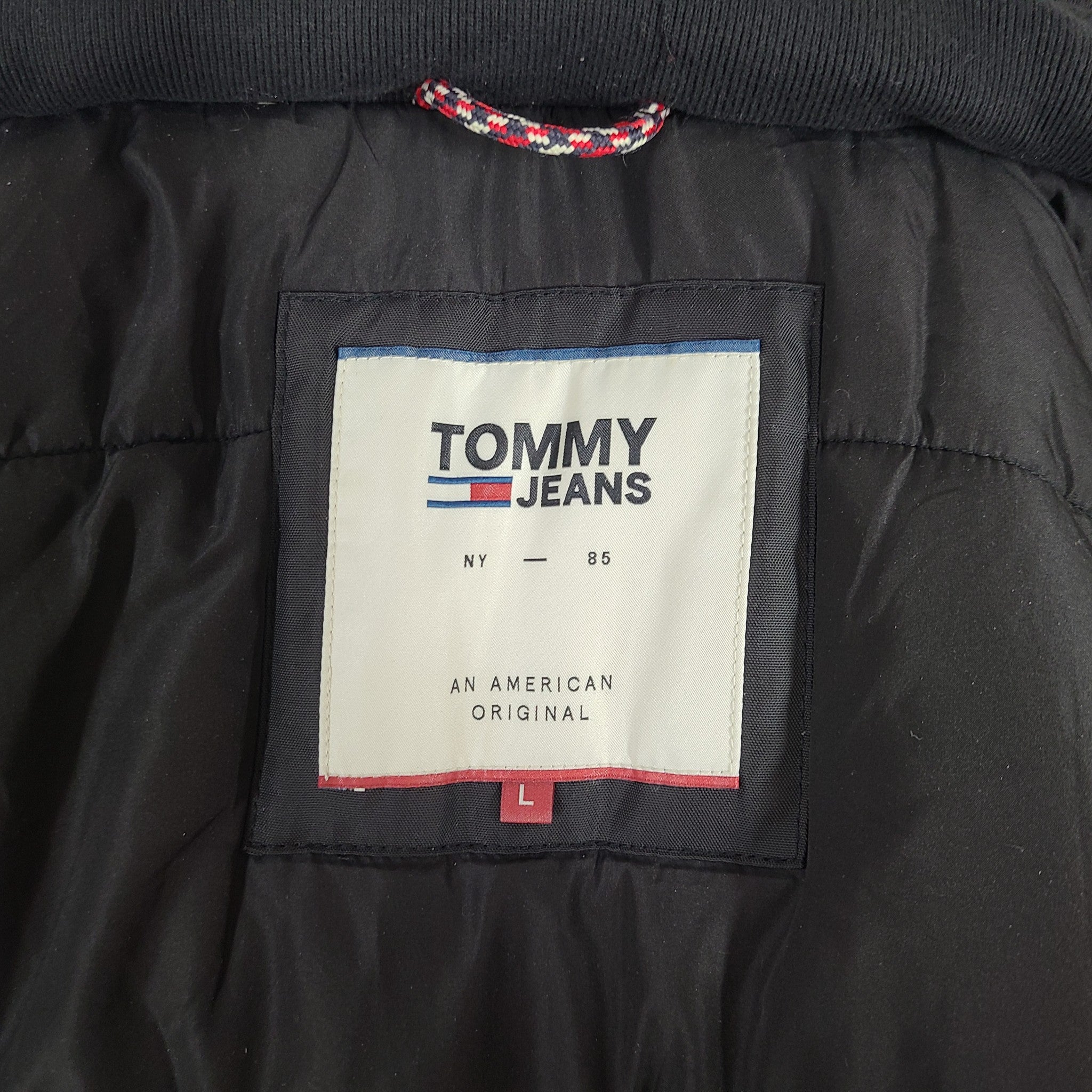 Tommy Hilfiger Jeans Men's TJM Tech Parka Coat Hooded Warm Faux Fur Black Sz L