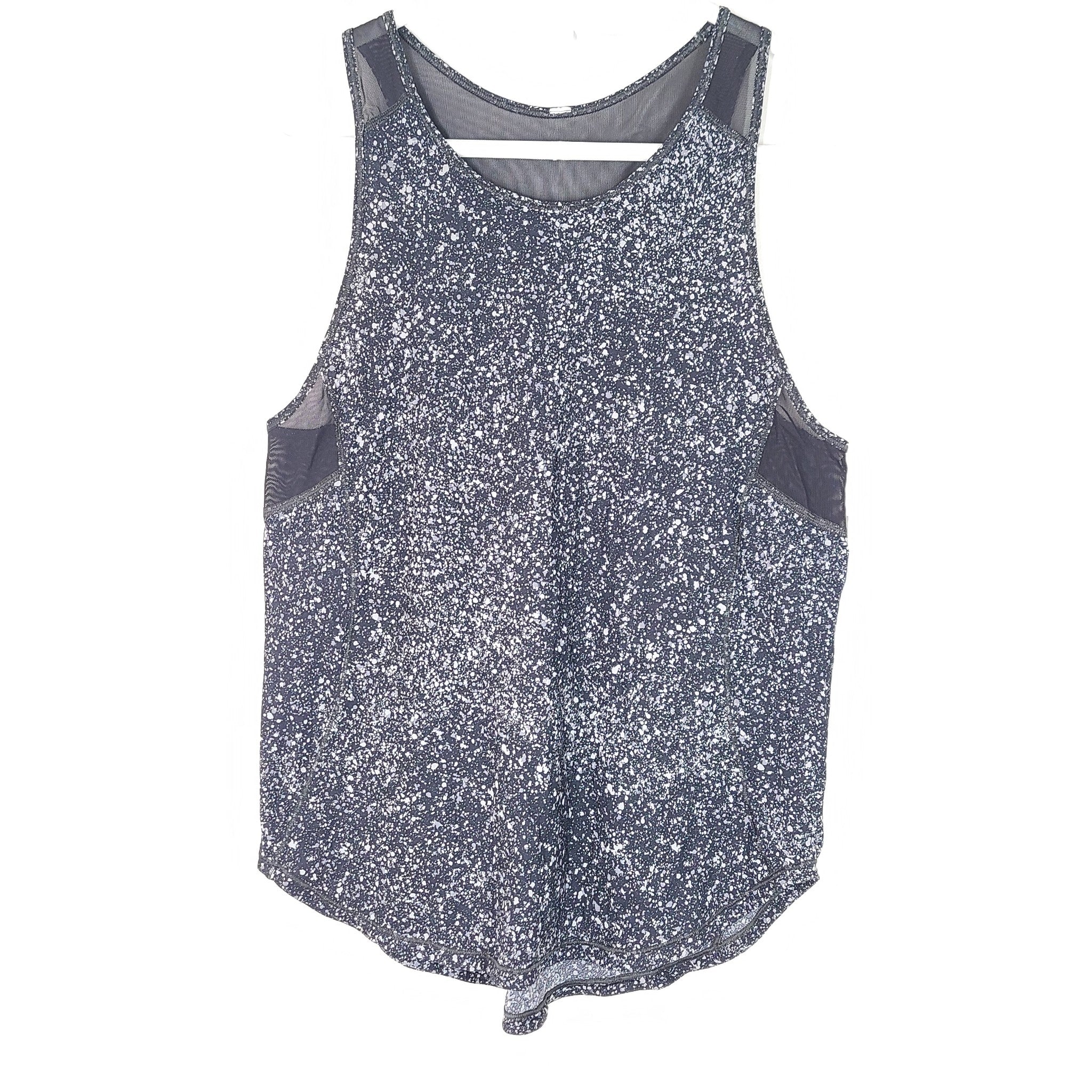 Lululemon Women's Sculpt Tank II Top Shirt Splatter White Black Sz M