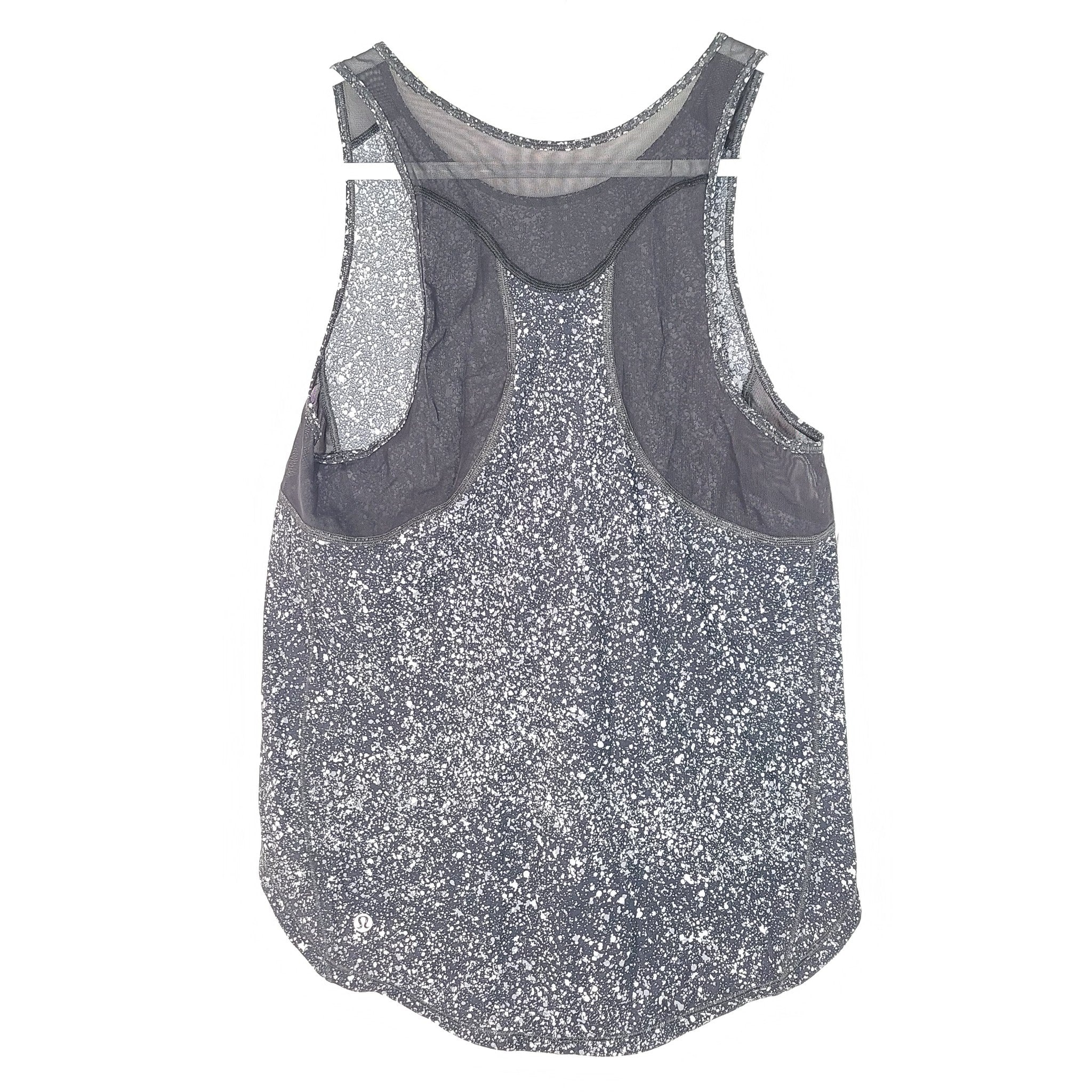 Lululemon Women's Sculpt Tank II Top Shirt Splatter White Black Sz M