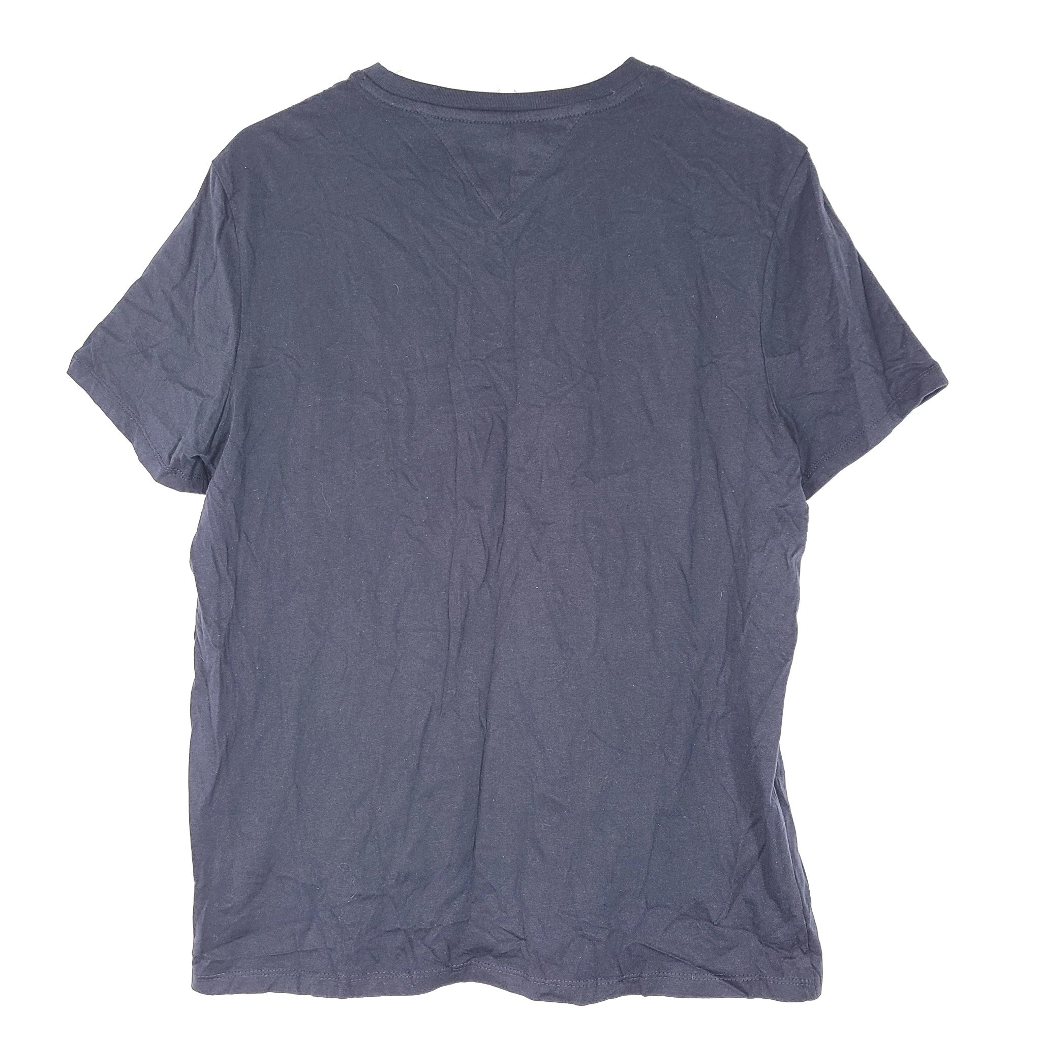 Tommy Hilfiger Men's Crew Neck T-Shirt w/ Beach Chest Pocket Flag Logo Navy Sz M