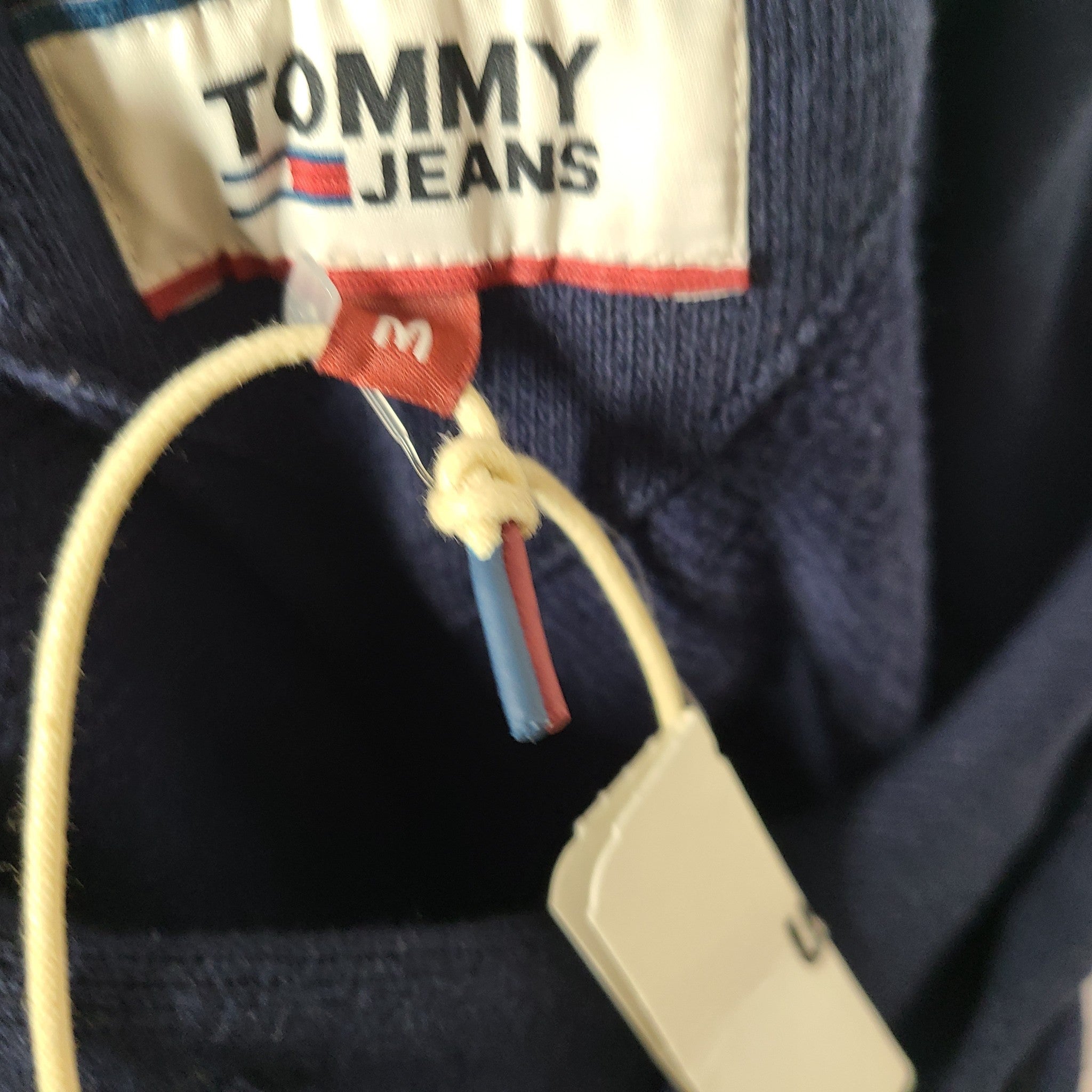 Tommy Hilfiger Jeans Men's Graphic Hooded Sweatshirt Hoodie Navy Blue Sz M