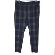 Only & Sons Men's Tapered Fit Chino Trousers Pants Twill Check Blue Sz M