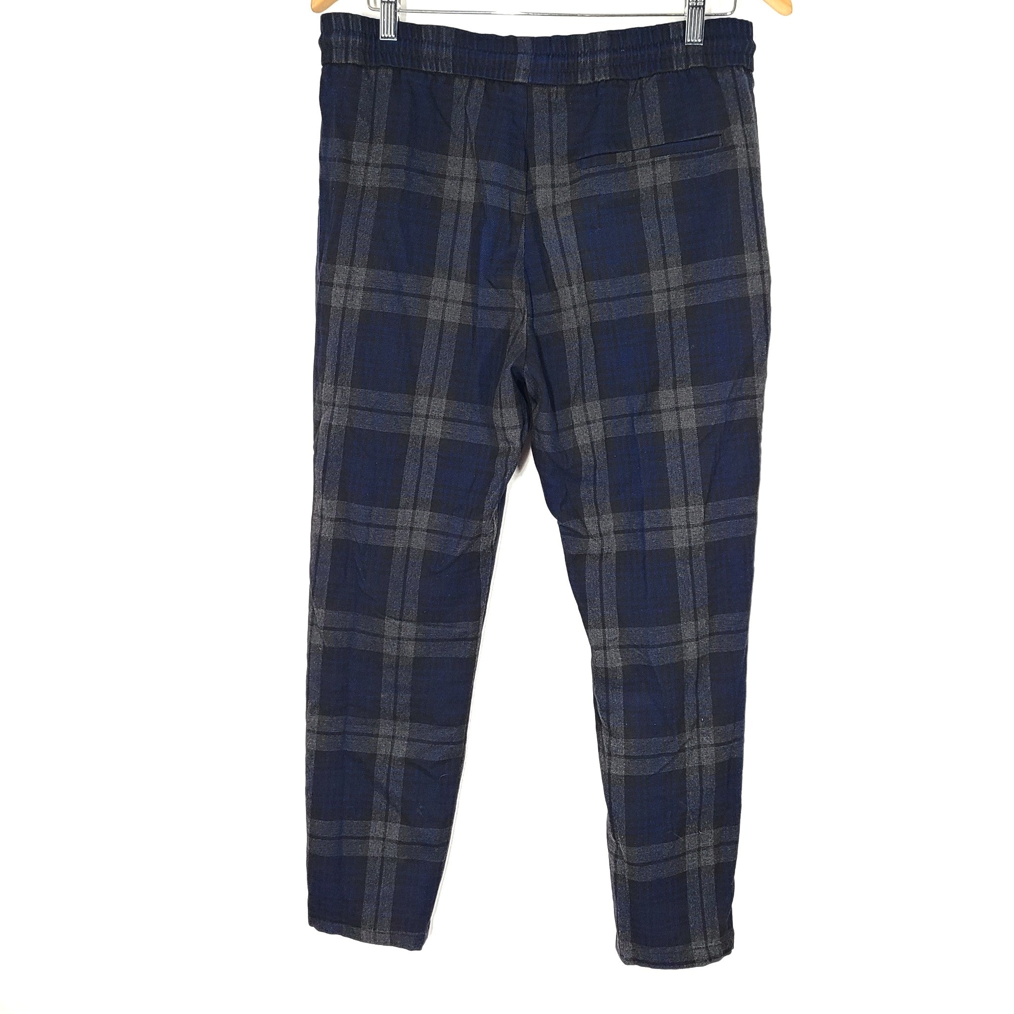 Only & Sons Men's Tapered Fit Chino Trousers Pants Twill Check Blue Sz M