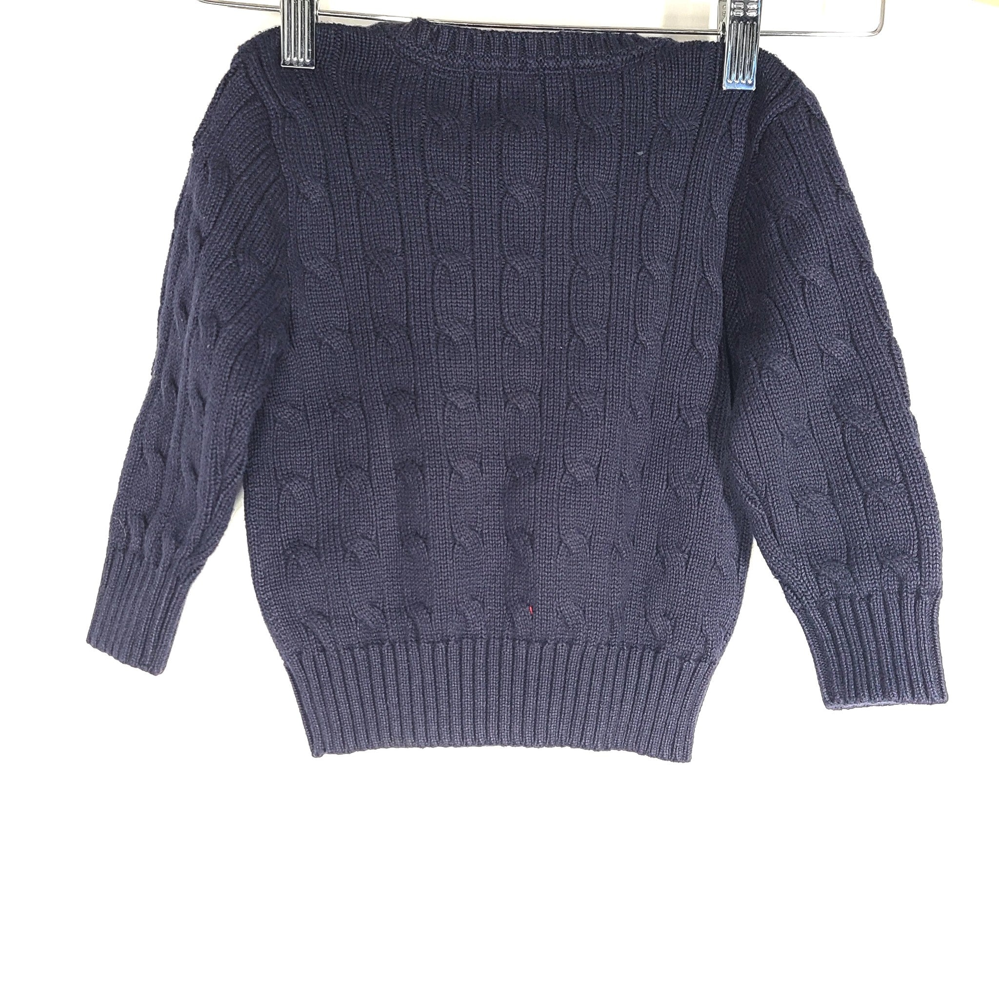 Polo Ralph Lauren Boys' Toddler's Cable Knit Crew Neck Sweater Cotton Blue Sz 2T