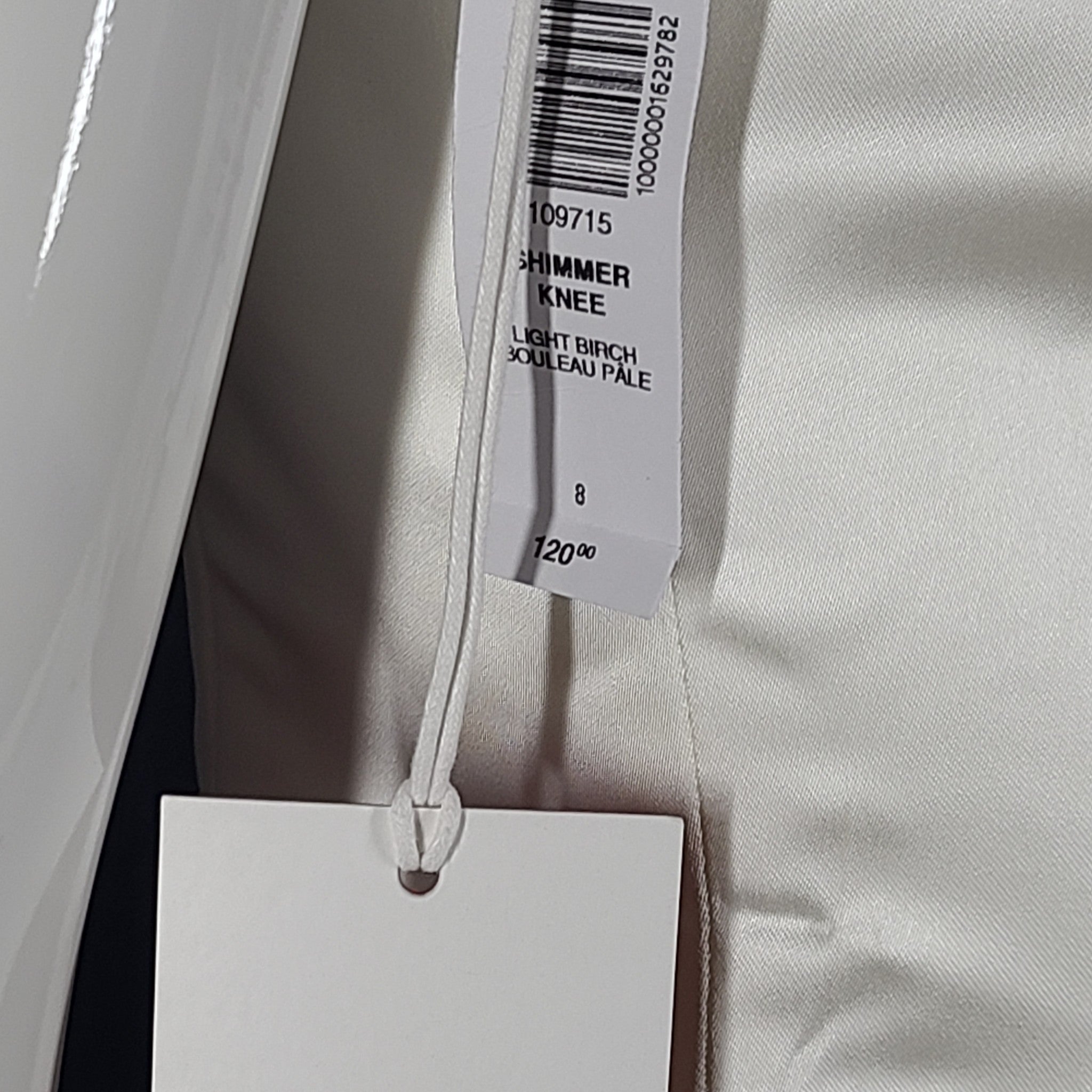 Artitzia Sunday Best Shimmer Satin Knee Dress Light Birch White Sz 8
